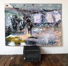 Lampadario, immagine astratta di animali, ricca pennellata