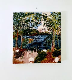 Tout changer pour toujours : Rivière #7 paysage abstrait coloré et lumineux