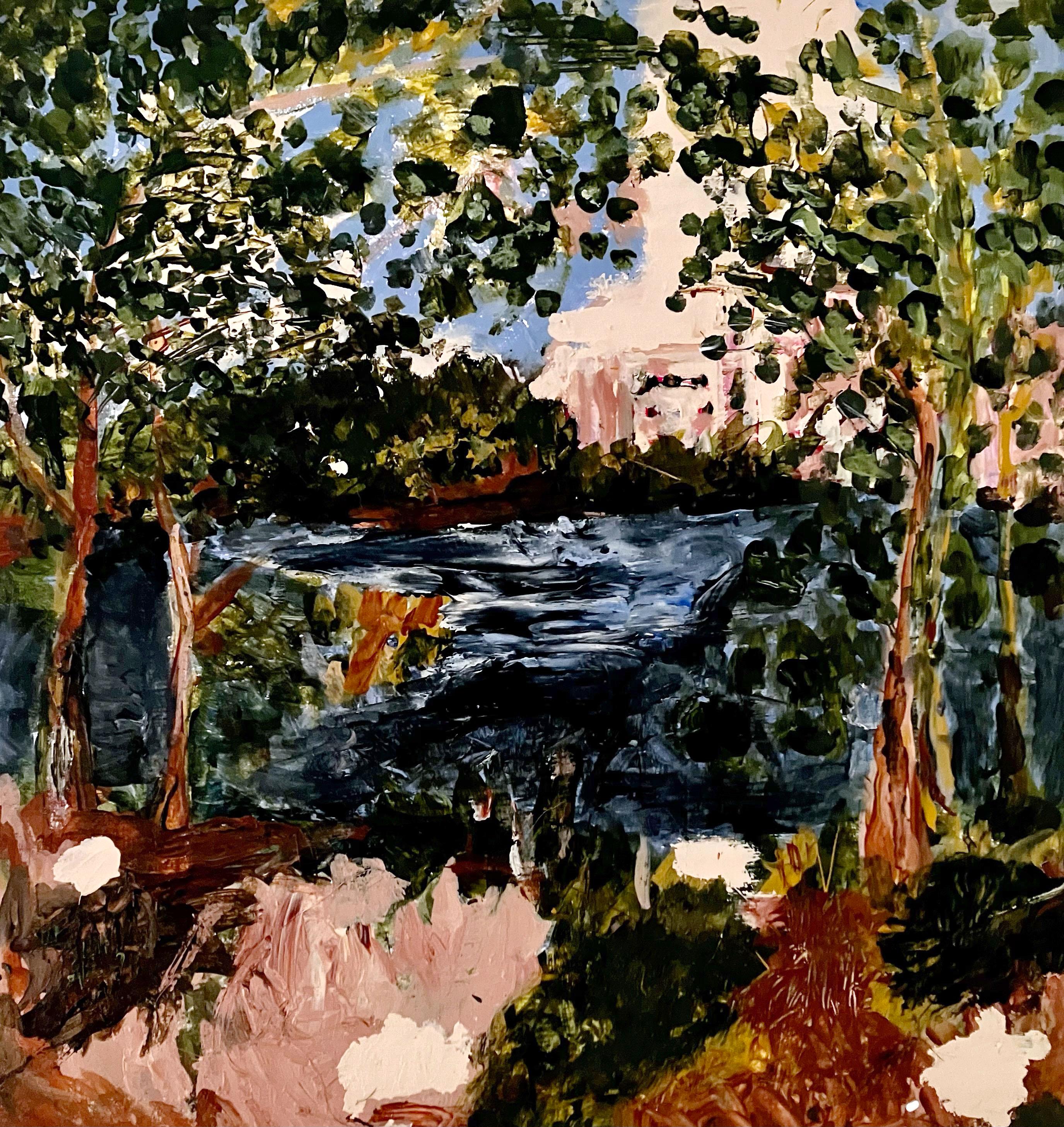 Cambiando todo para siempre: Río #7 paisaje abstracto de colores brillantes