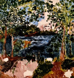 Changing Everything Forever: River #7 bright colorful abstract landscape