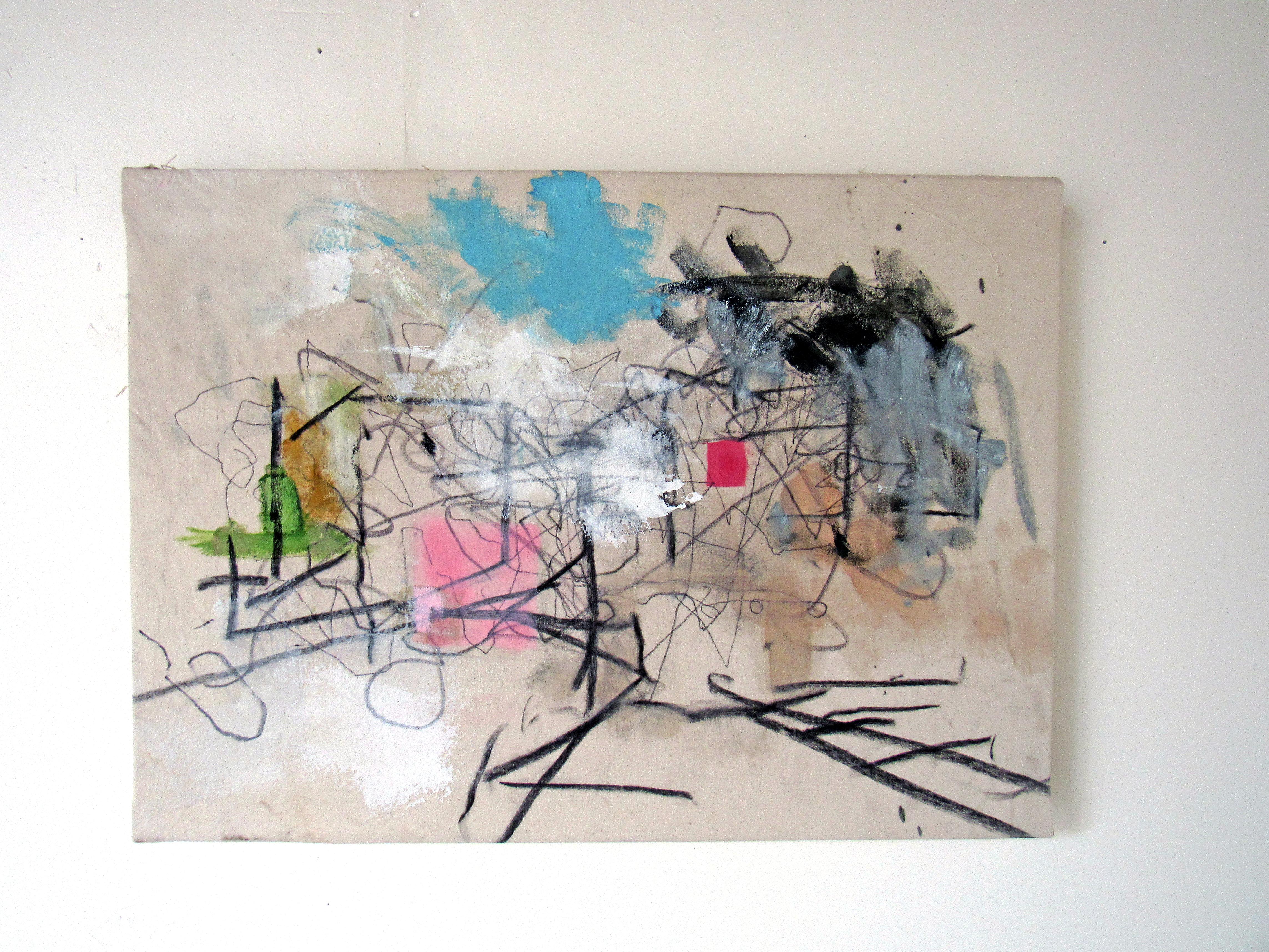 Colchester, bold energetic gestural mixed media abstraction - Painting by C. Dimitri