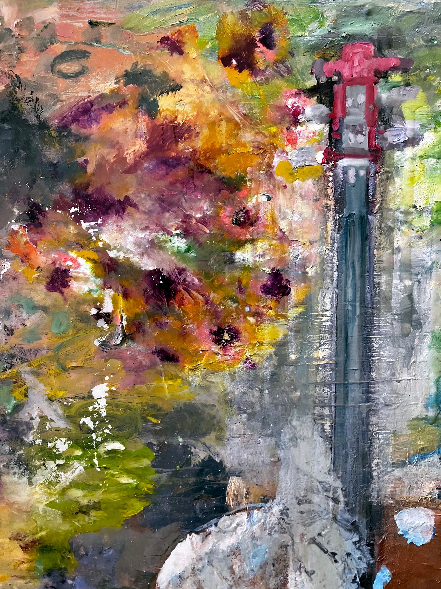 Coralcello, richly colorful music themed abstraction - Painting by C. Dimitri