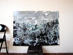 Ocho secuencias, abstracto gestual, azul, gris,