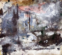 First Bridge, abstract landscape w clouds, atmospheric colors