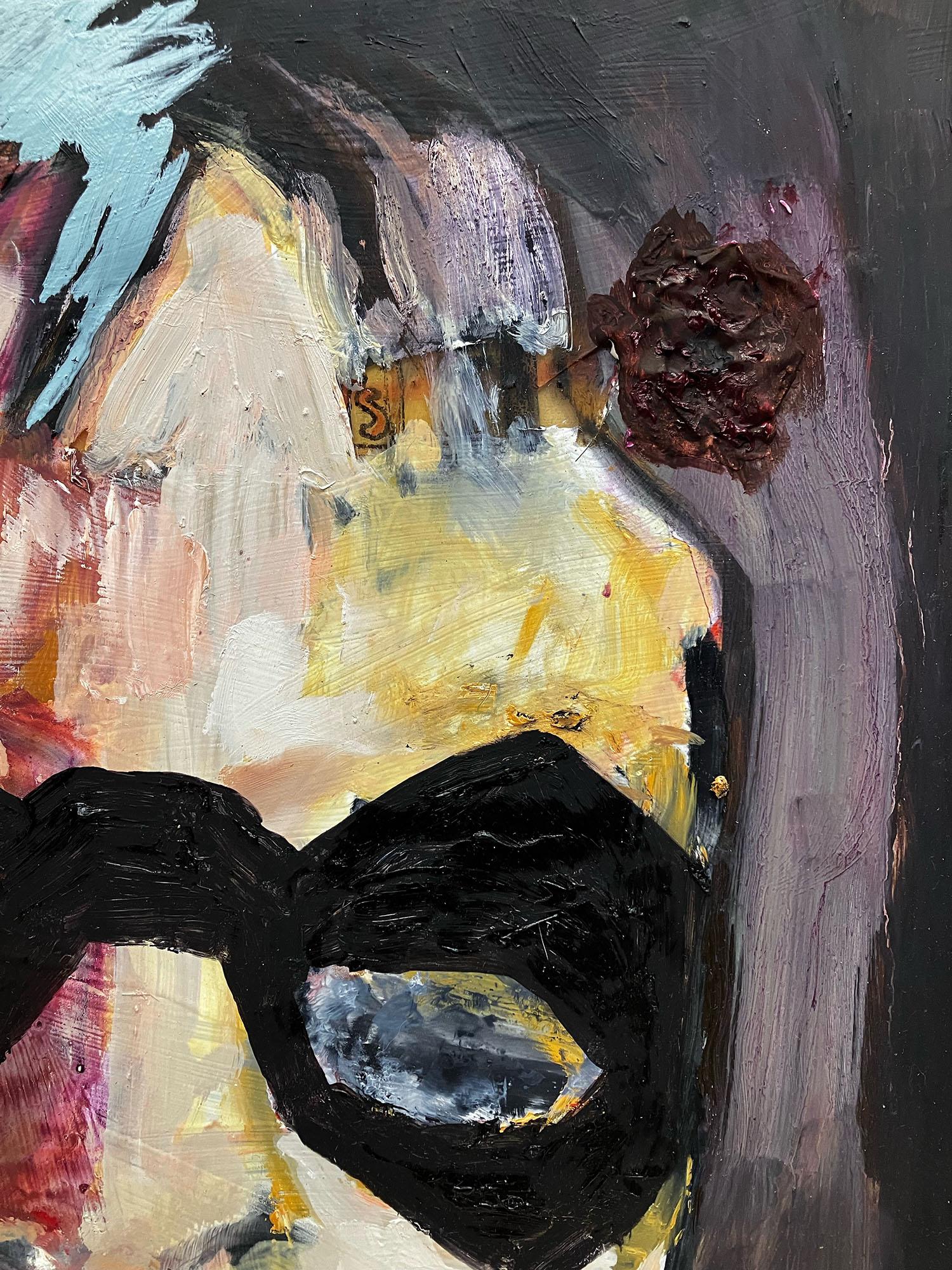 Eroina #744, volto drammatico e audace con maschera - Painting Postimpressionismo di C. Dimitri