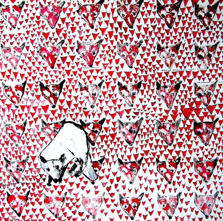 I Live Above the Dirty Bookstore, in Euclid Avenue (Fox), motivo colorato in rosso