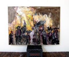 Lot, dramatic abstracted military theme, fire, multiple figures