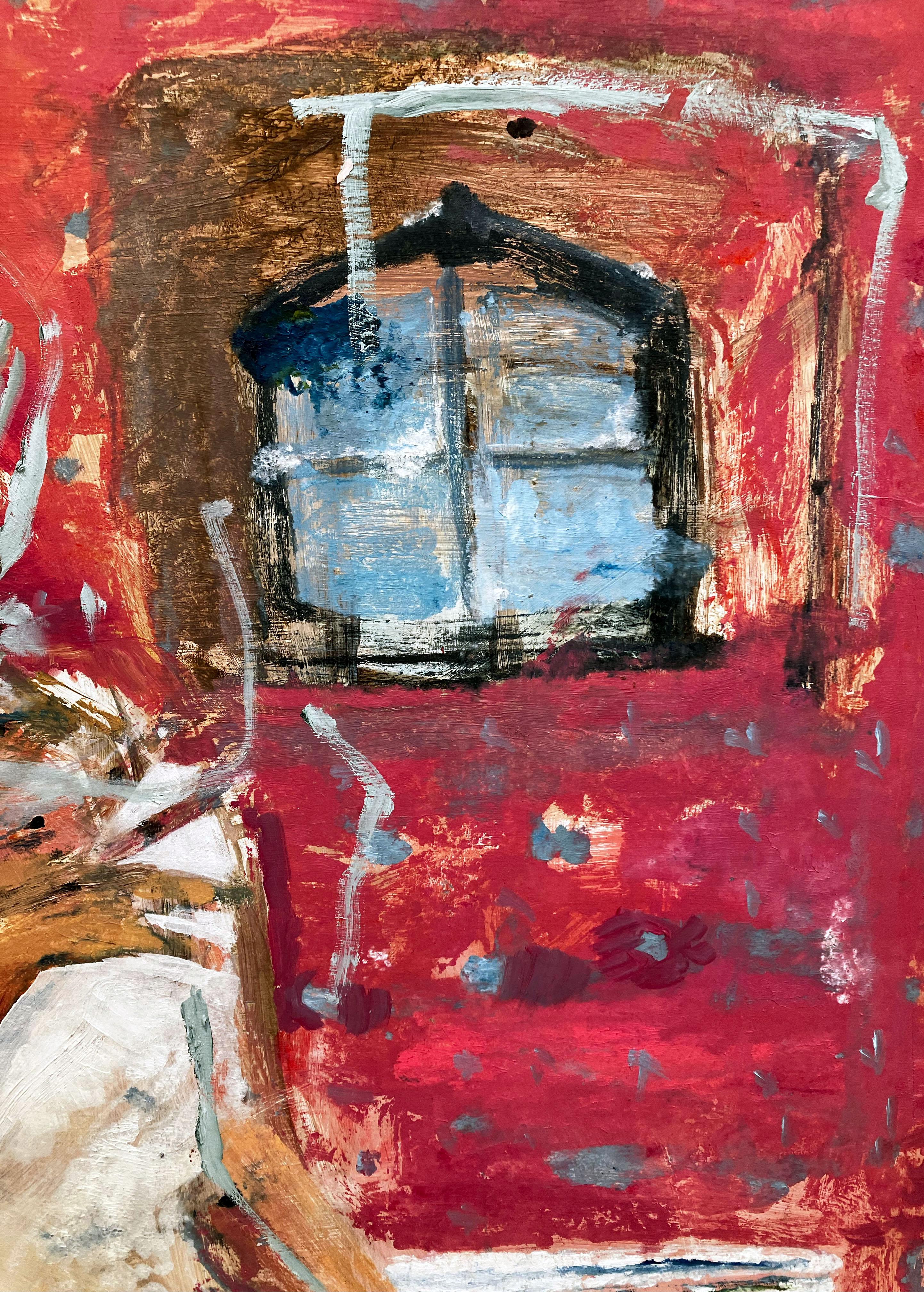Madrid, figura femminile astratta e colorata - Abstract Painting Nero di C. Dimitri