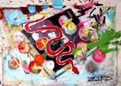 Snake as Symbol of Creeping Fascism, bright color abstract still-life, animal