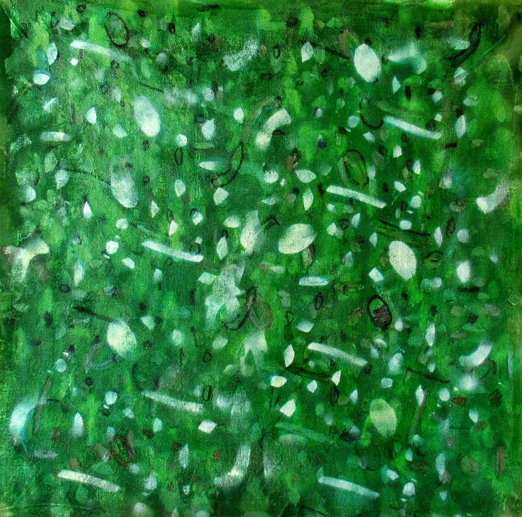 C. Dimitri Abstract Painting - Subatomic Two, colorful, green, patterns, abstract