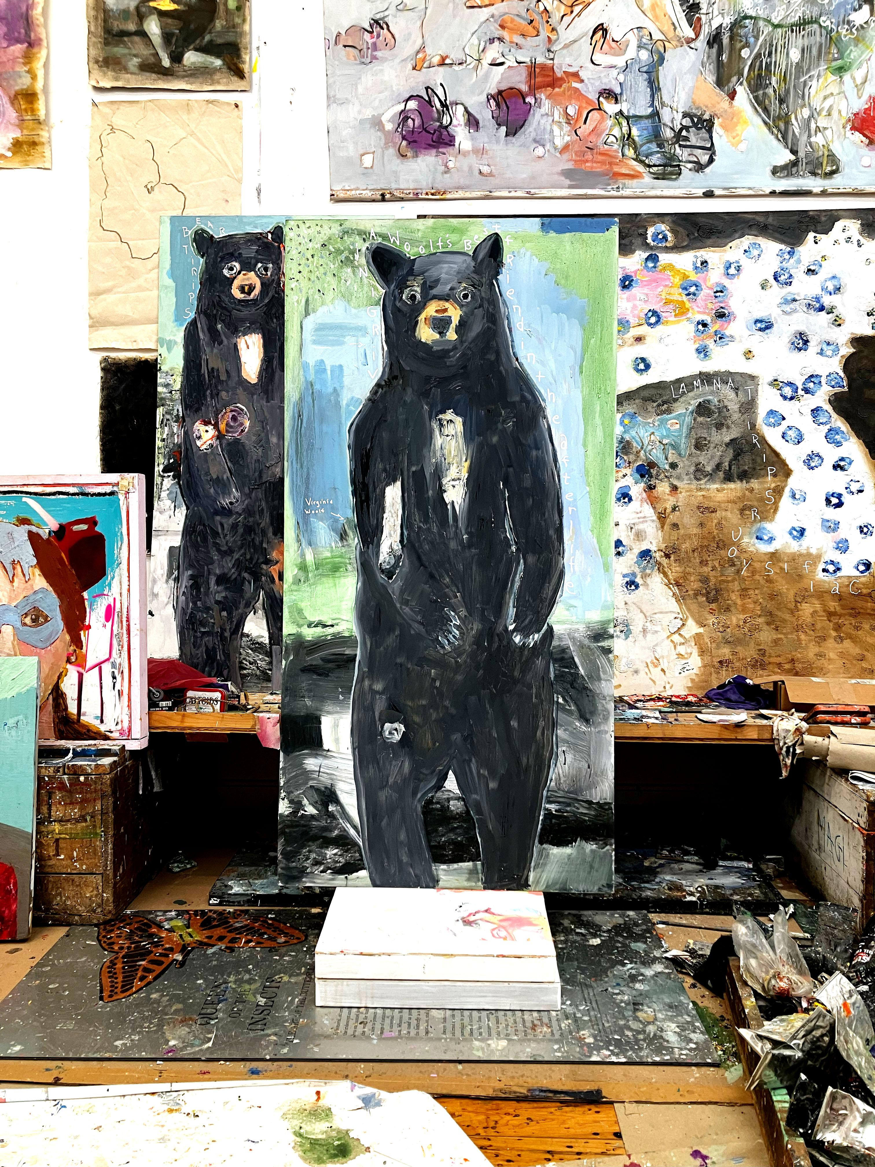 Virginia Woolfs bester Freund im Jenseits (Schwarz), Animal Painting, von C. Dimitri
