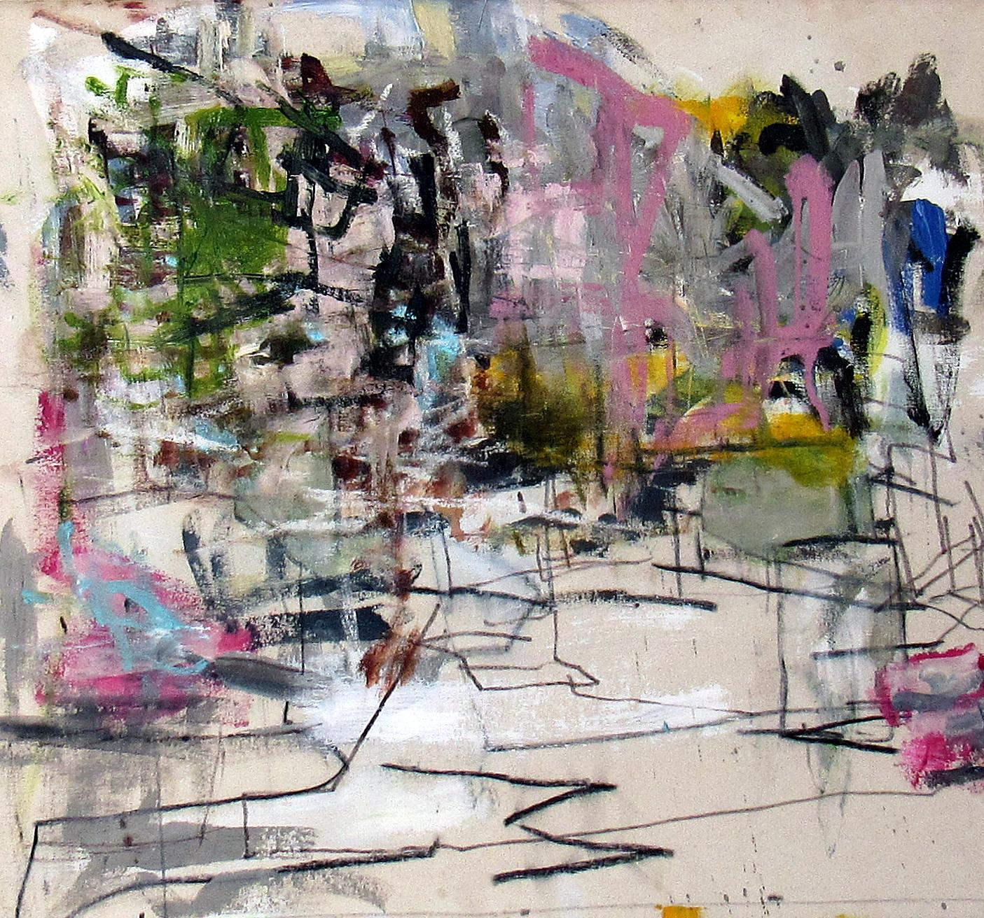 C. Dimitri Abstract Painting - West End, colorful gestural abstract painting