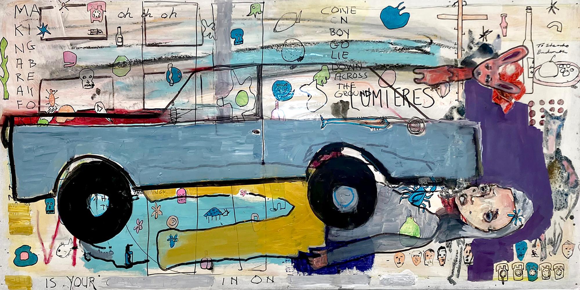 C. Dimitri Abstract Painting - Woman Descending America or The Inconsiderate Neighbor