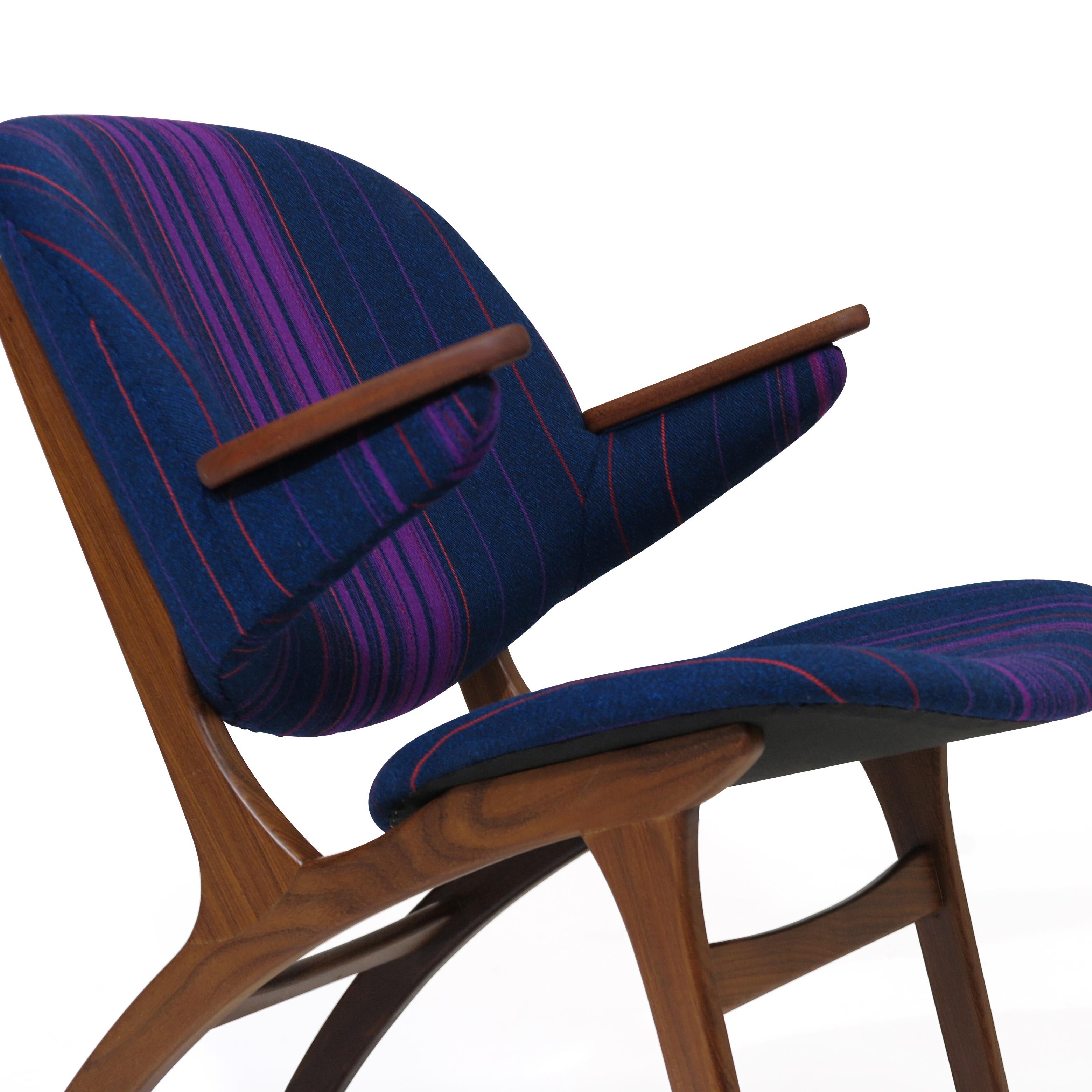Mid-Century Modern Carl Edward Matthes Danish Teak Lounge Chairs, a Pair