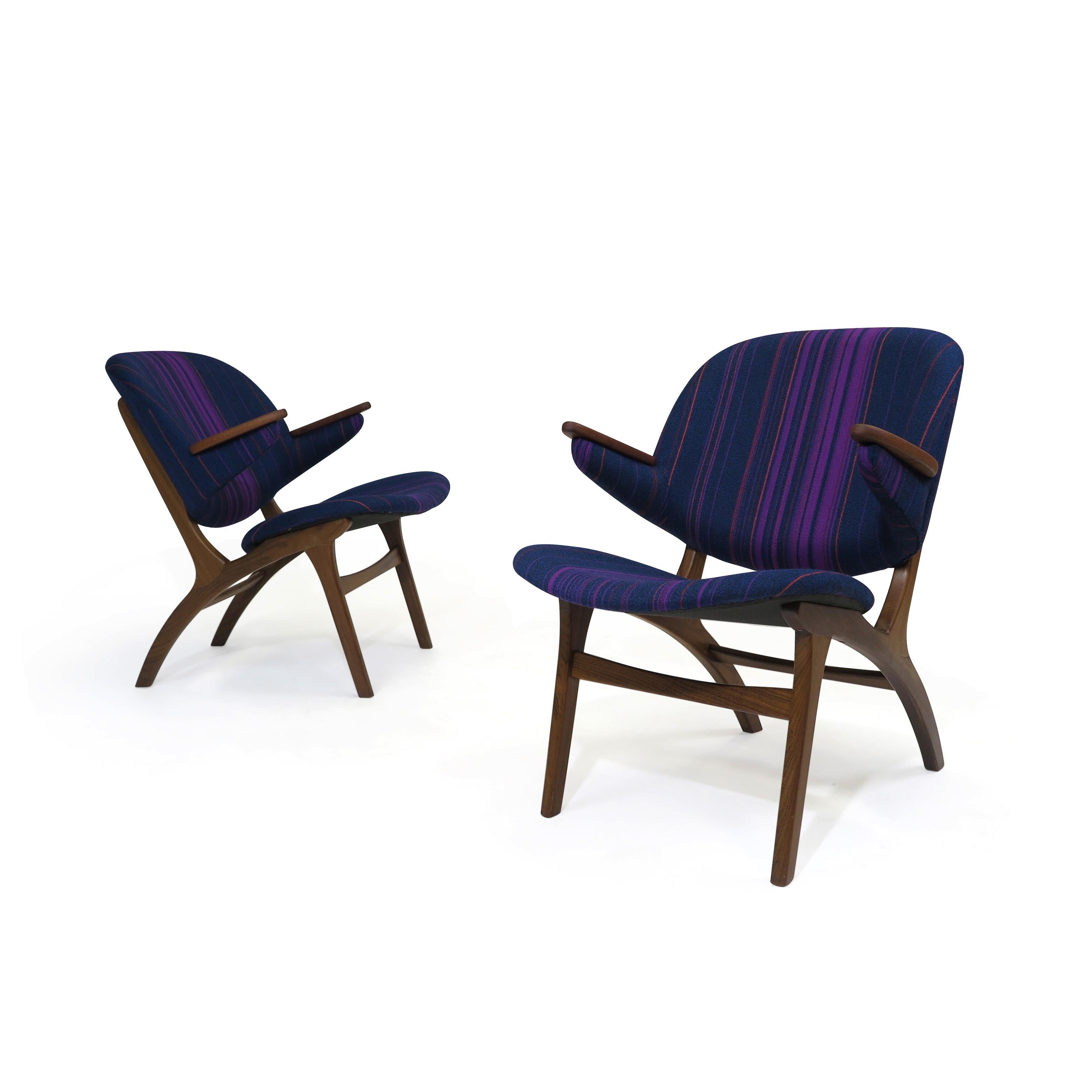 Carl Edward Matthes Danish Teak Lounge Chairs, a Pair 2