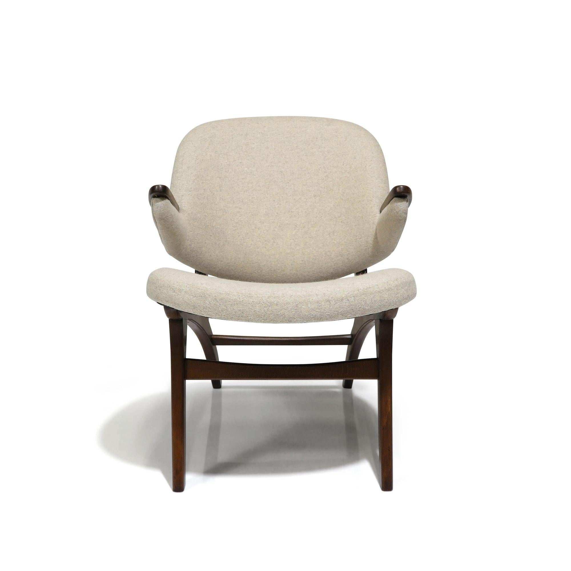 Scandinavian Modern Carl Edward Matthes Danish Walnut Lounge Chair For Sale