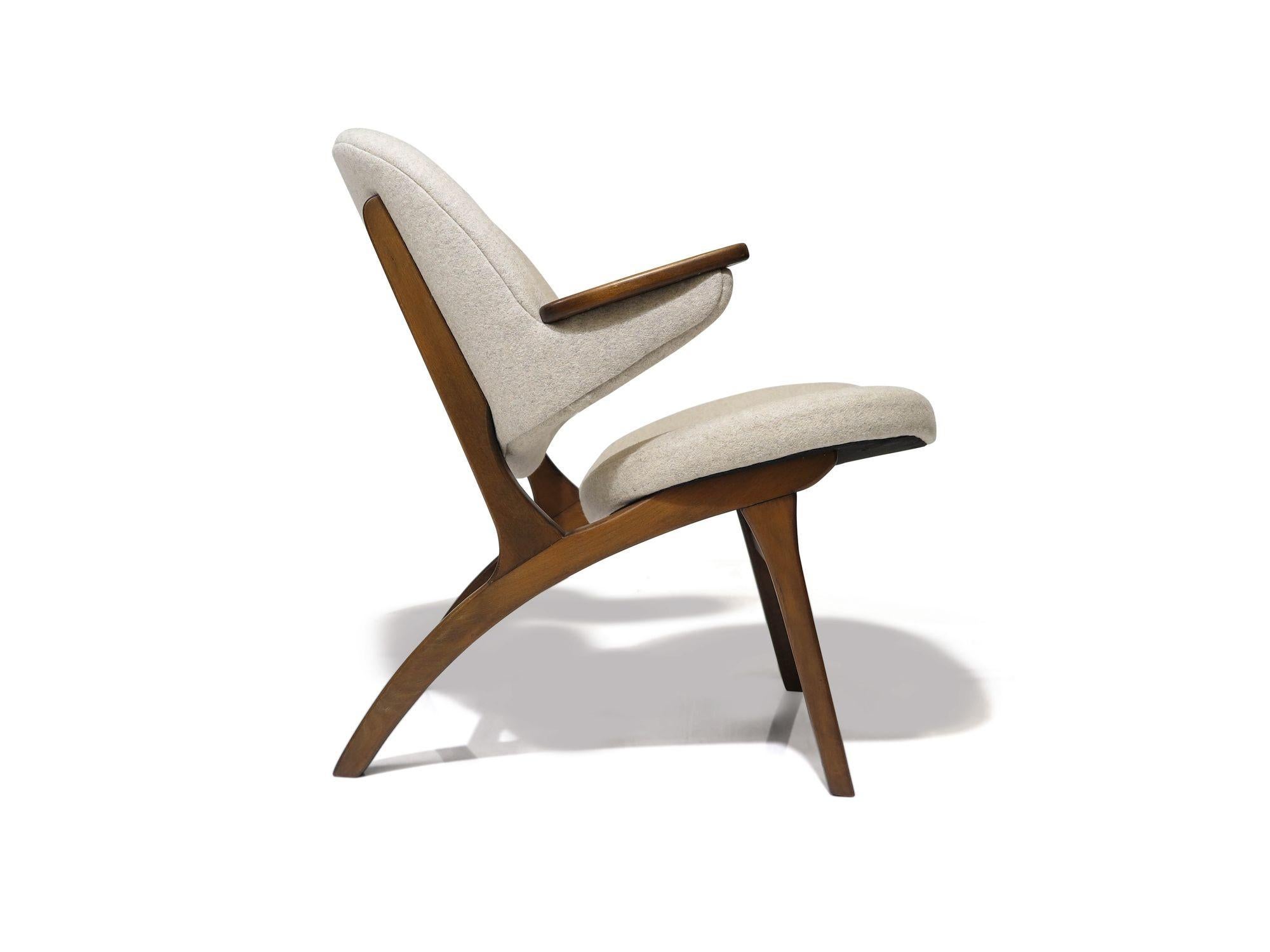 Oiled Carl Edward Matthes Danish Walnut Lounge Chair For Sale