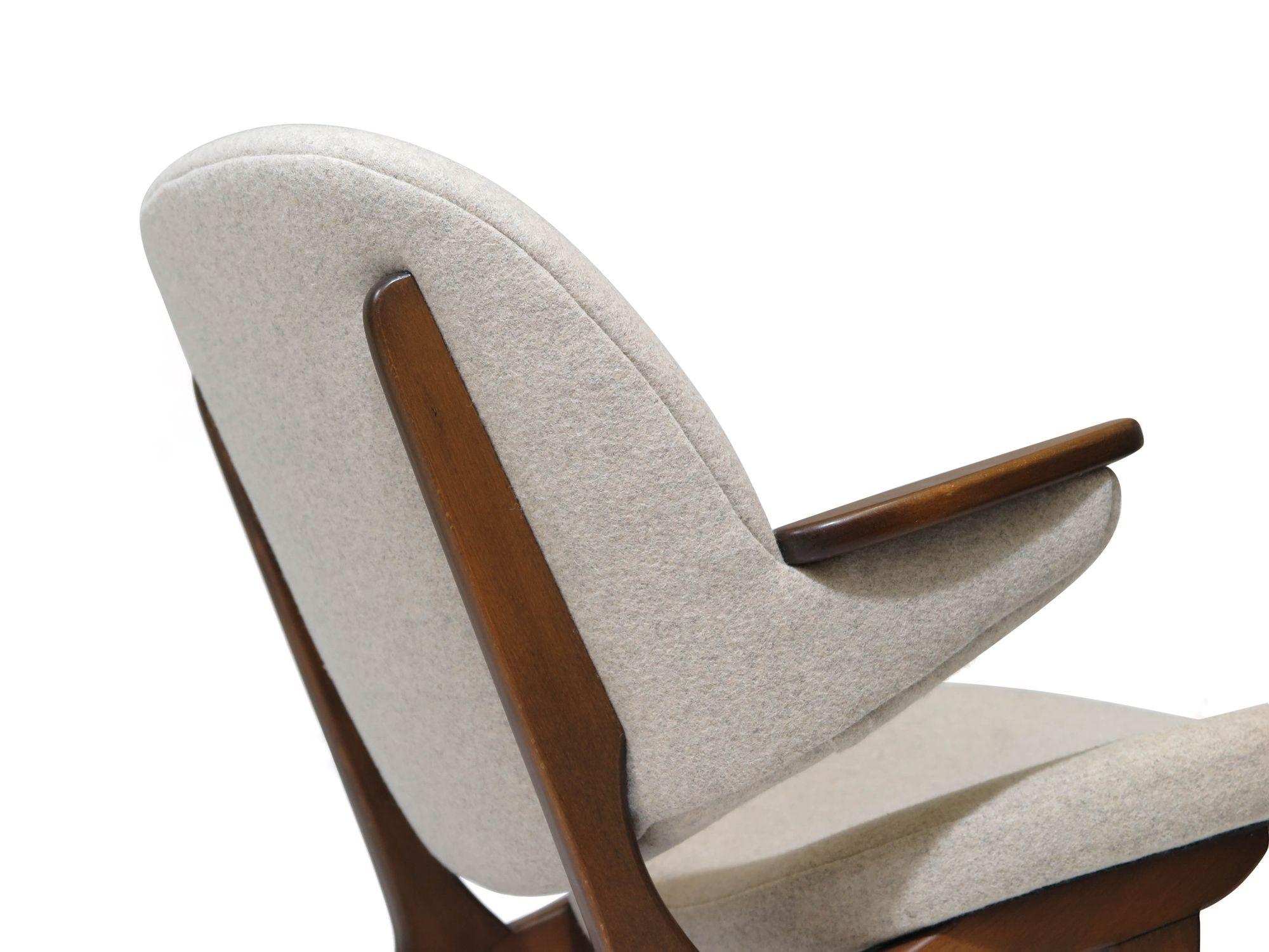 Carl Edward Matthes Danish Walnut Lounge Chair In Excellent Condition For Sale In Oakland, CA