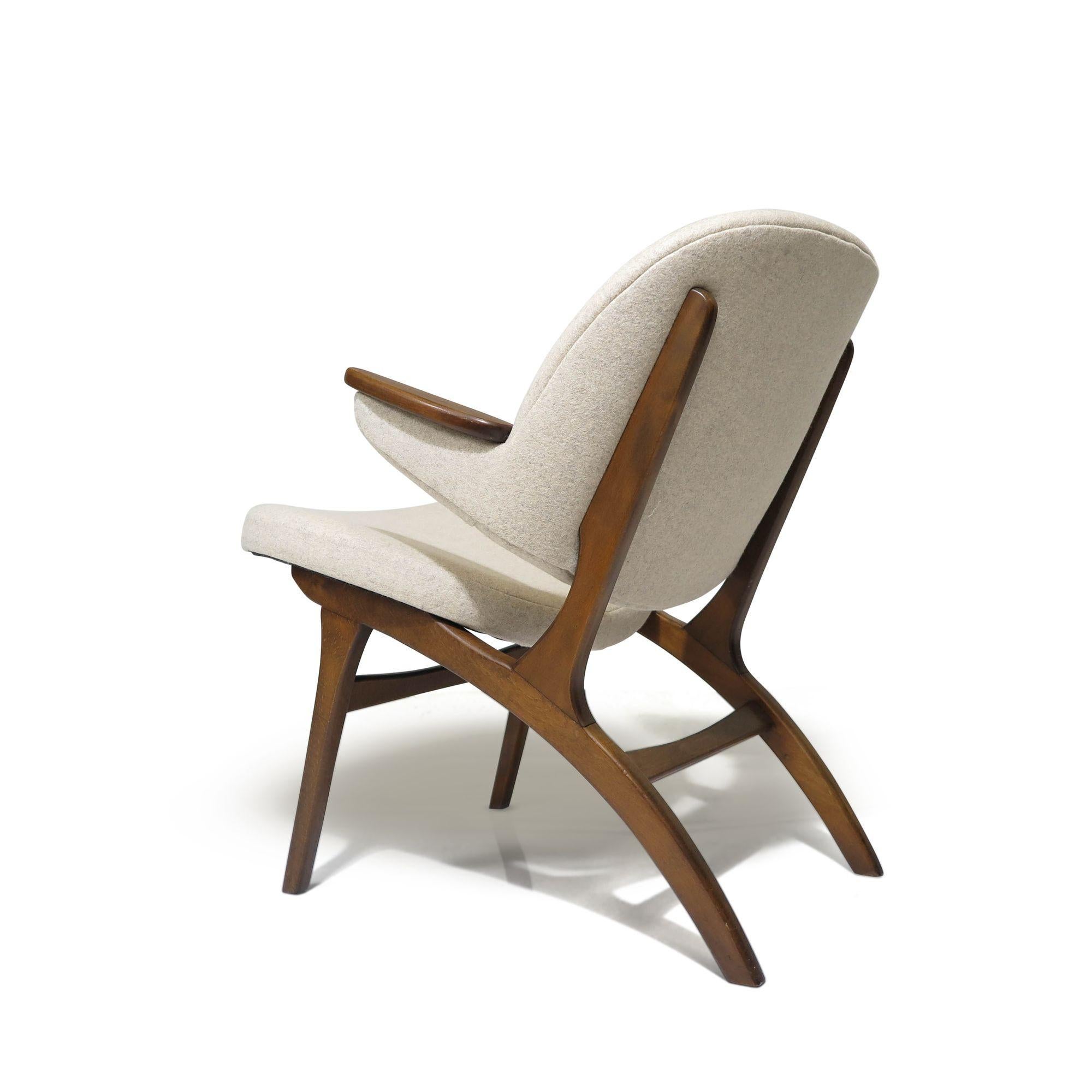Wool Carl Edward Matthes Danish Walnut Lounge Chair For Sale