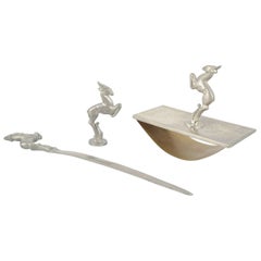 Carl-Einar Borgström, Art Deco pewter desk set. 1940s