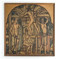 Carl Einar Forseth (1892–1988) "ARCHITECT" painting on board, Sweden 1915