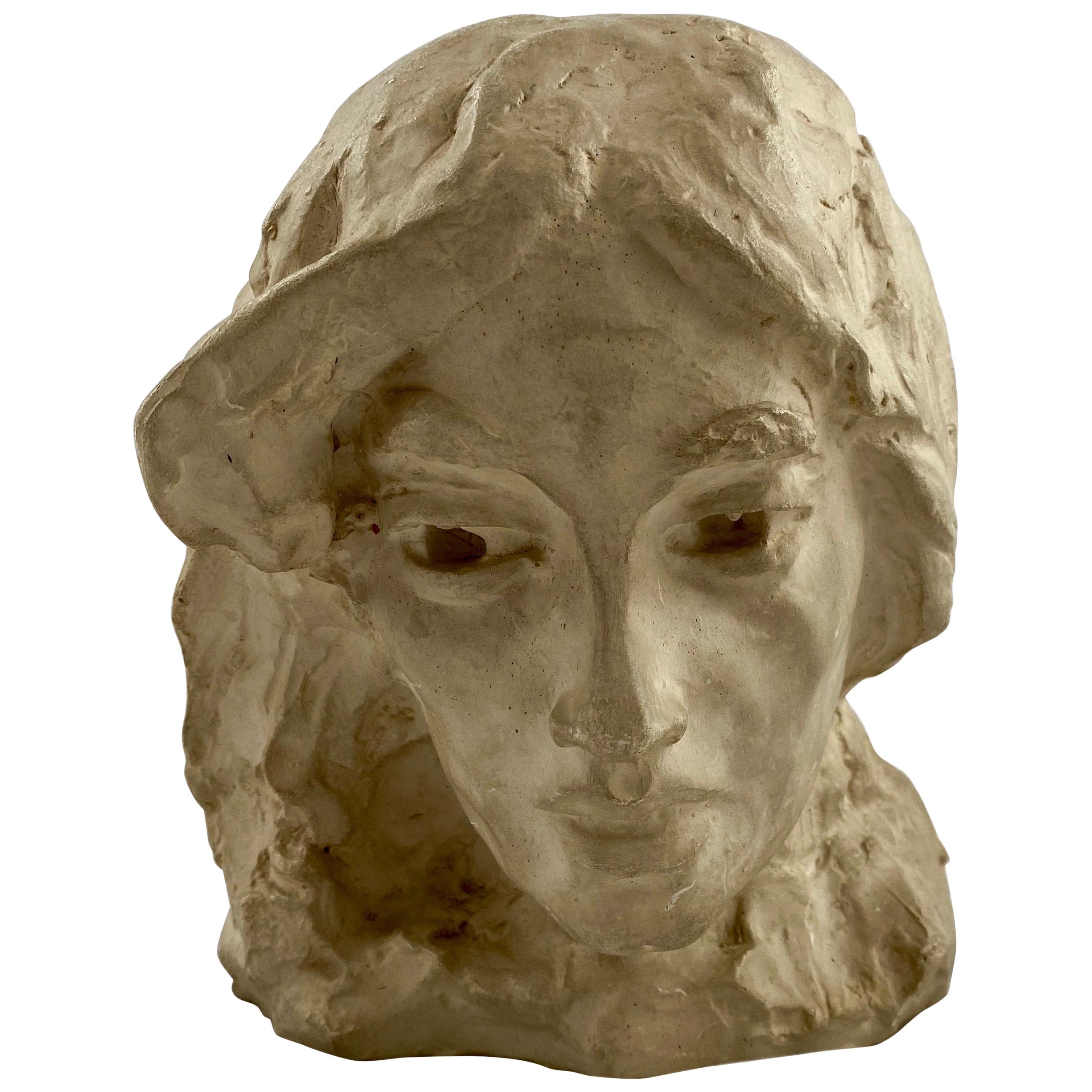 Carl Eldh Old Woman, Bust in Plaster