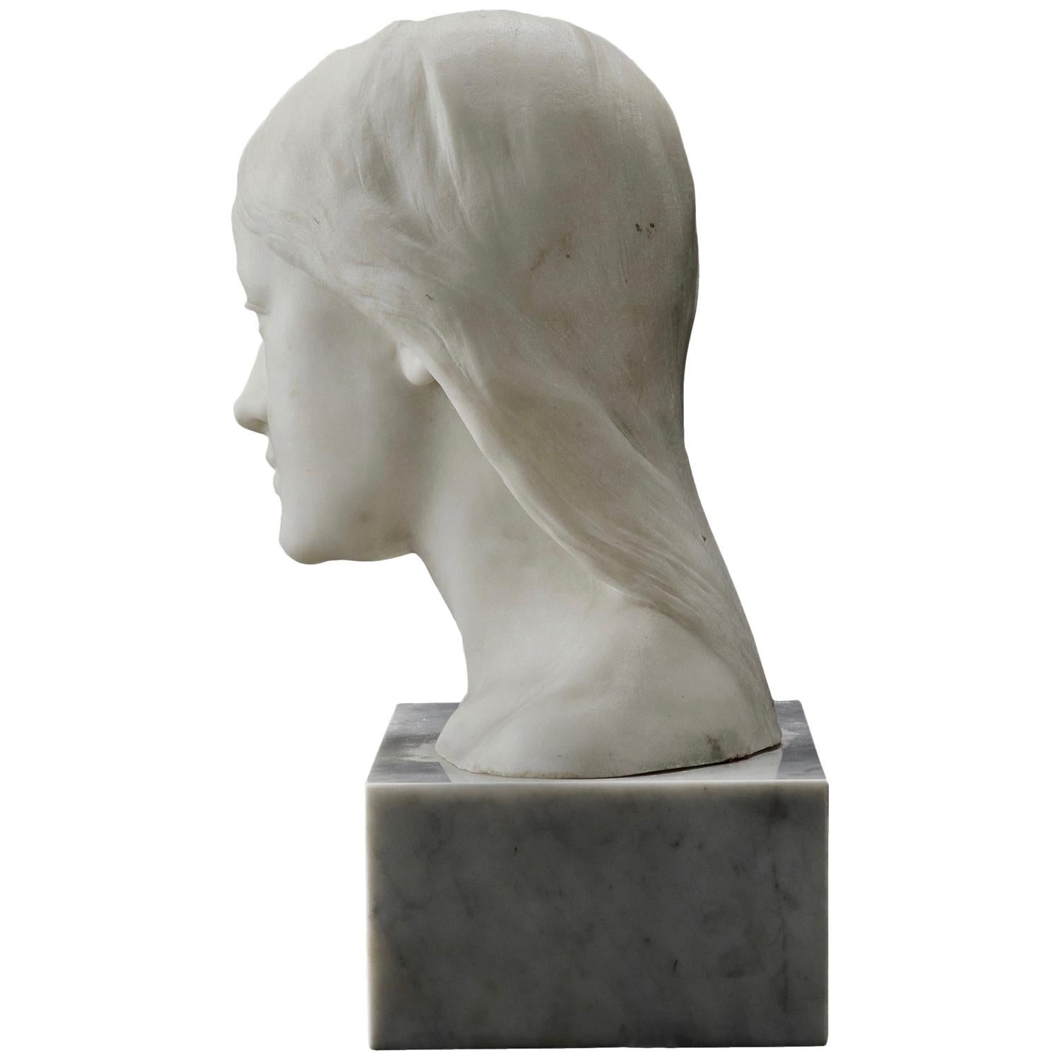 Carl Eldh, Marble Sculpture Depicting His Daughter Brita