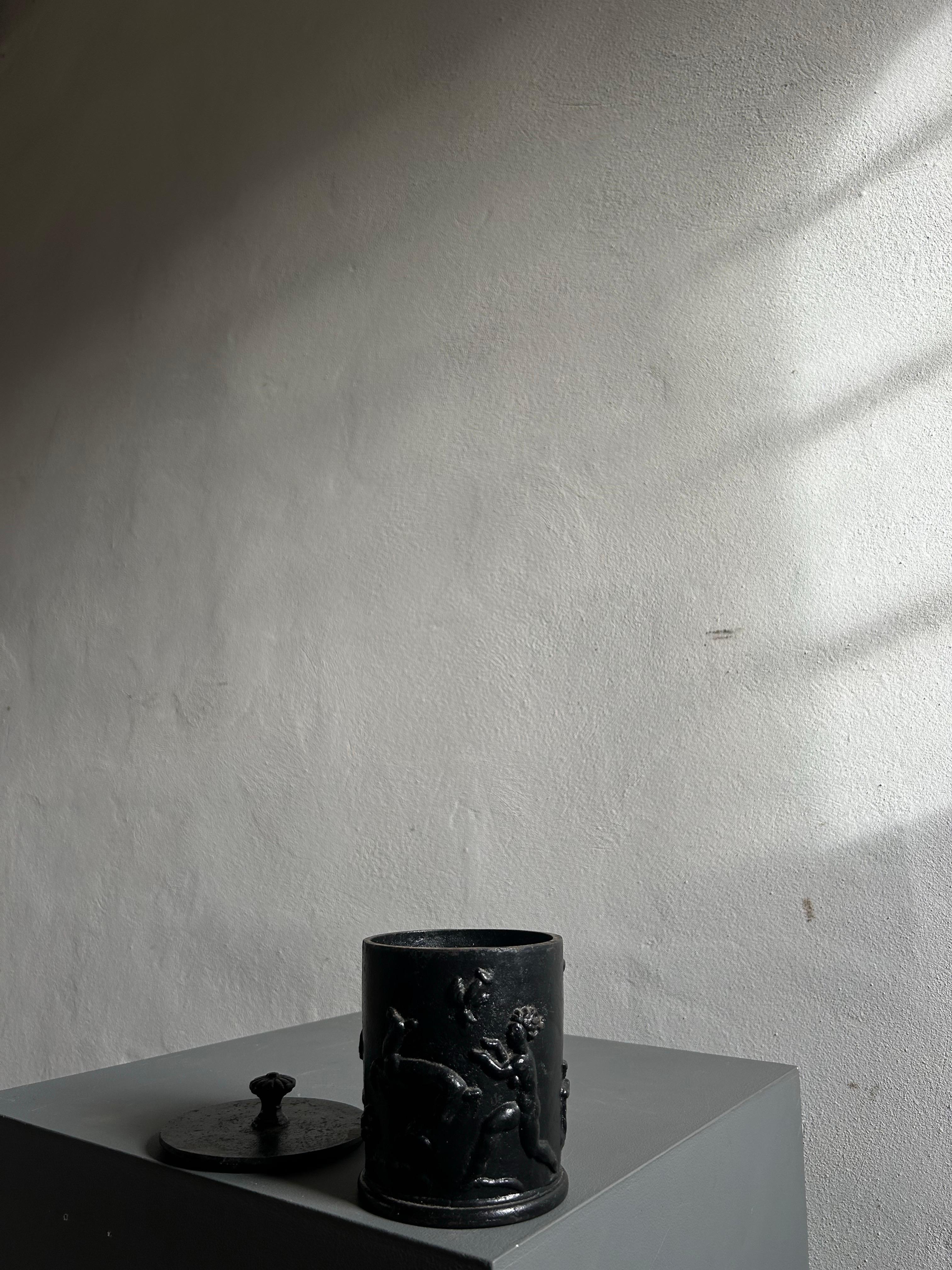 Swedish Carl Elmberg Lidded Jar produced by Näfveqvarns Bruk, Sweden 1920’s For Sale