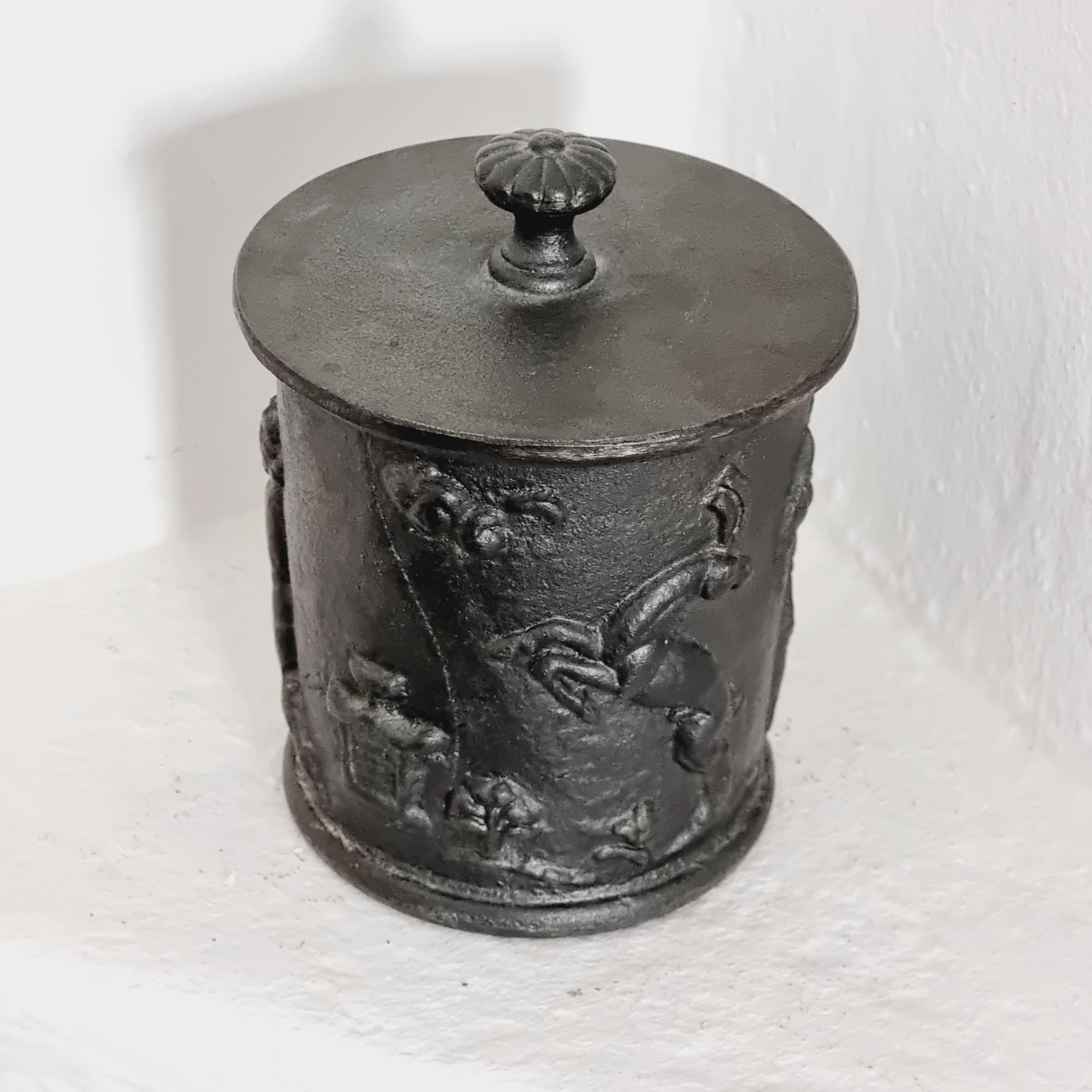 Carl Elmberg, Tobacco Jar in Cast Iron, Näfveqvarns Bruk, Swedish Grace, 1920s For Sale 4