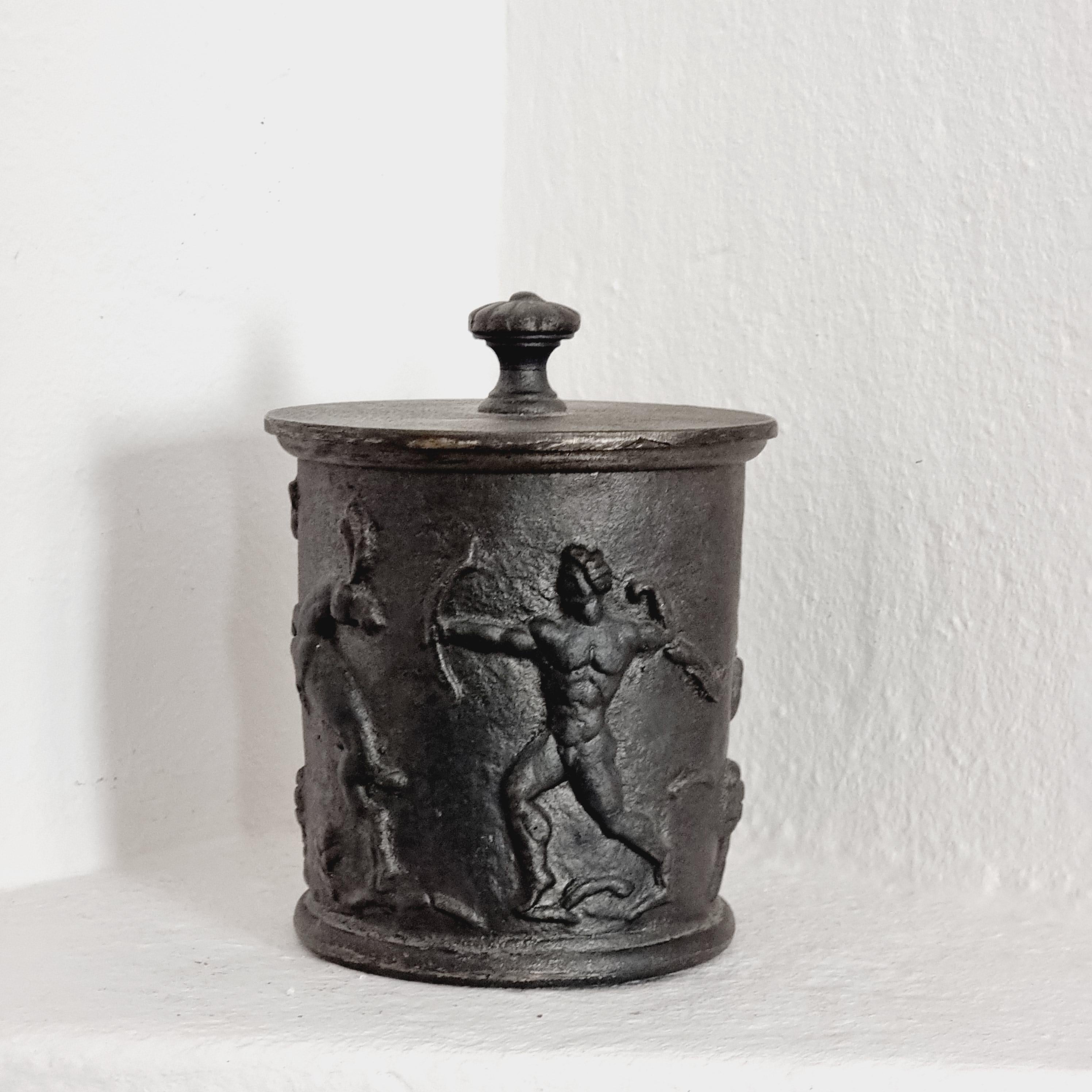 Carl Elmberg, Tobacco Jar in Cast Iron, Näfveqvarns Bruk, Swedish Grace, 1920s For Sale 5