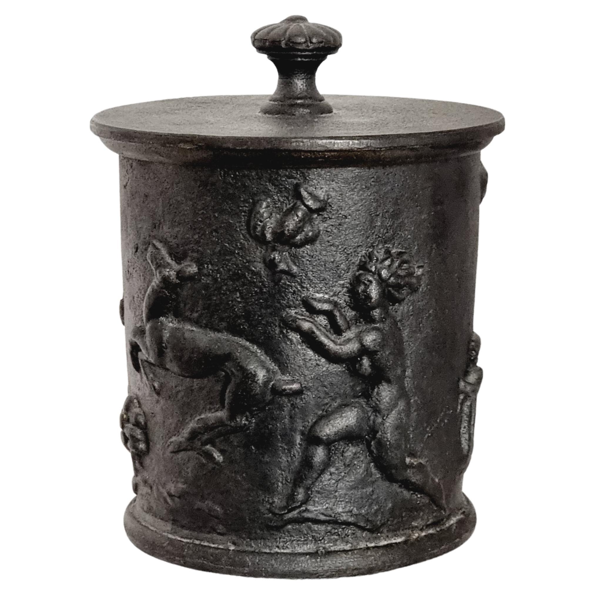 Carl Elmberg, Tobacco Jar in Cast Iron, Näfveqvarns Bruk, Swedish Grace, 1920s