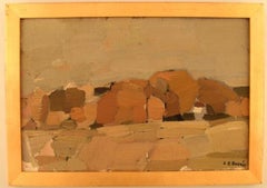 Carl-Eric Bodén (1909-2003), Modernist Landscape, Oil on Board