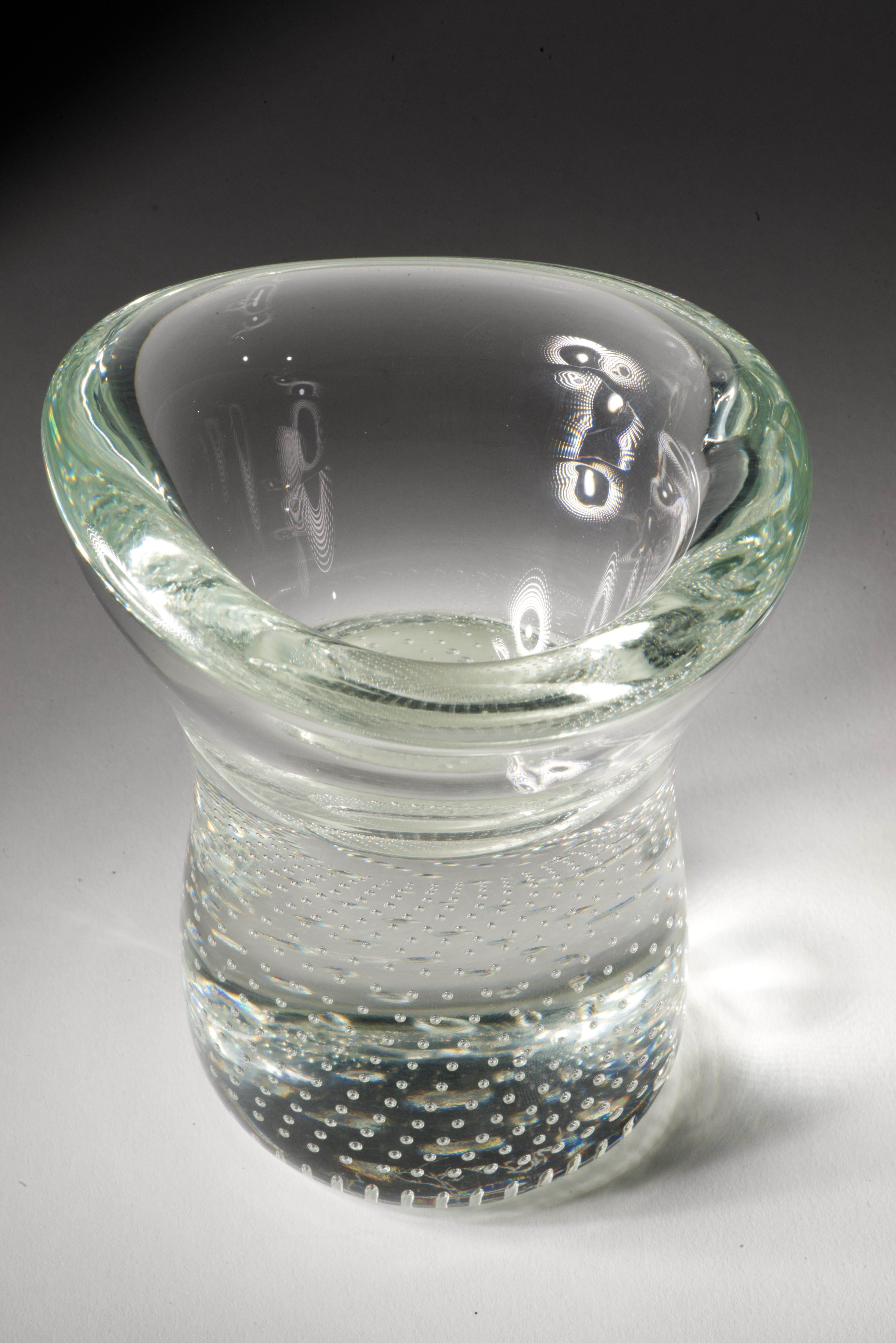 Vase sculptural Carl Erickson, verre de studio américain 1940s-1950s Bon état - En vente à Clifton Springs, NY