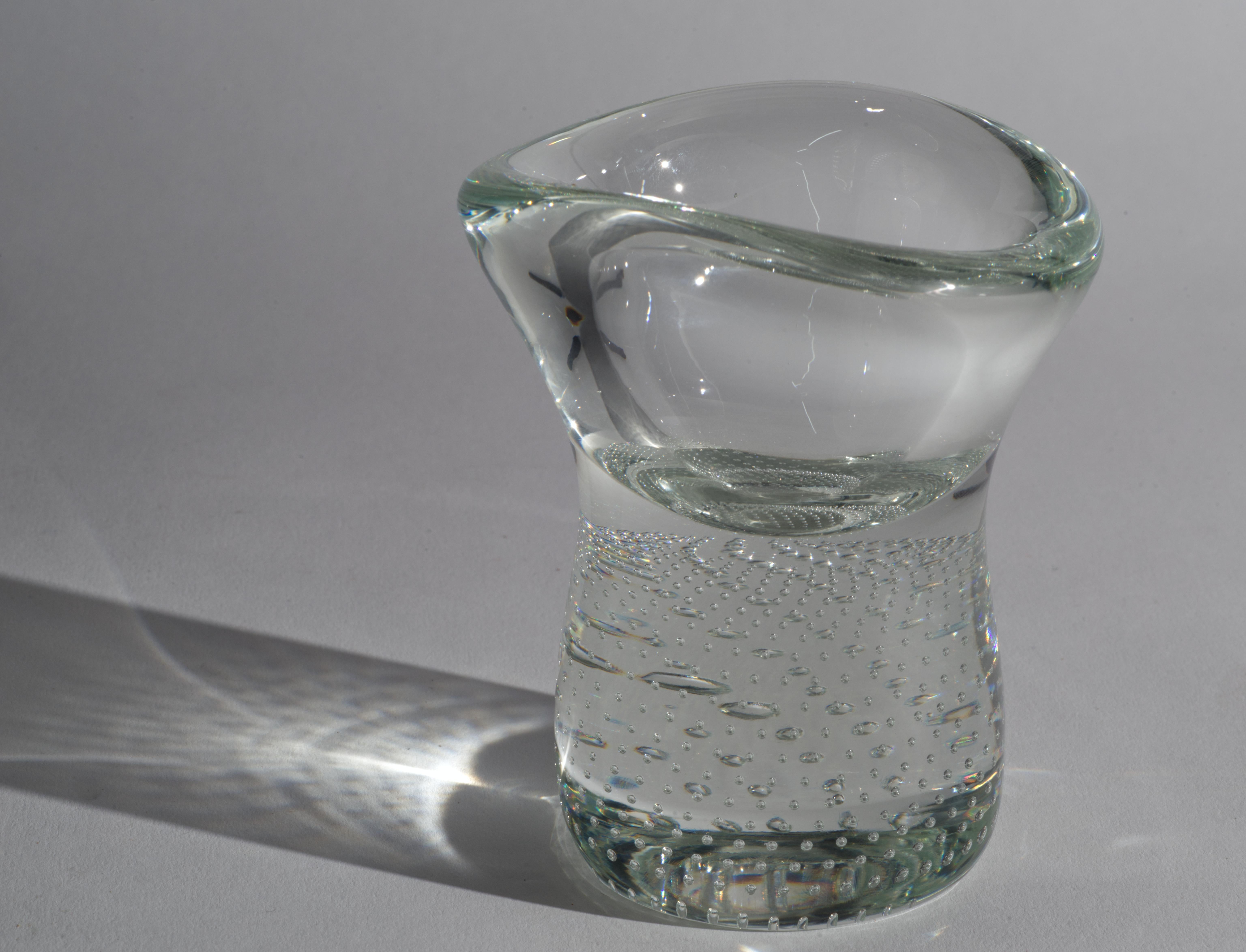 20ième siècle Vase sculptural Carl Erickson, verre de studio américain 1940s-1950s en vente