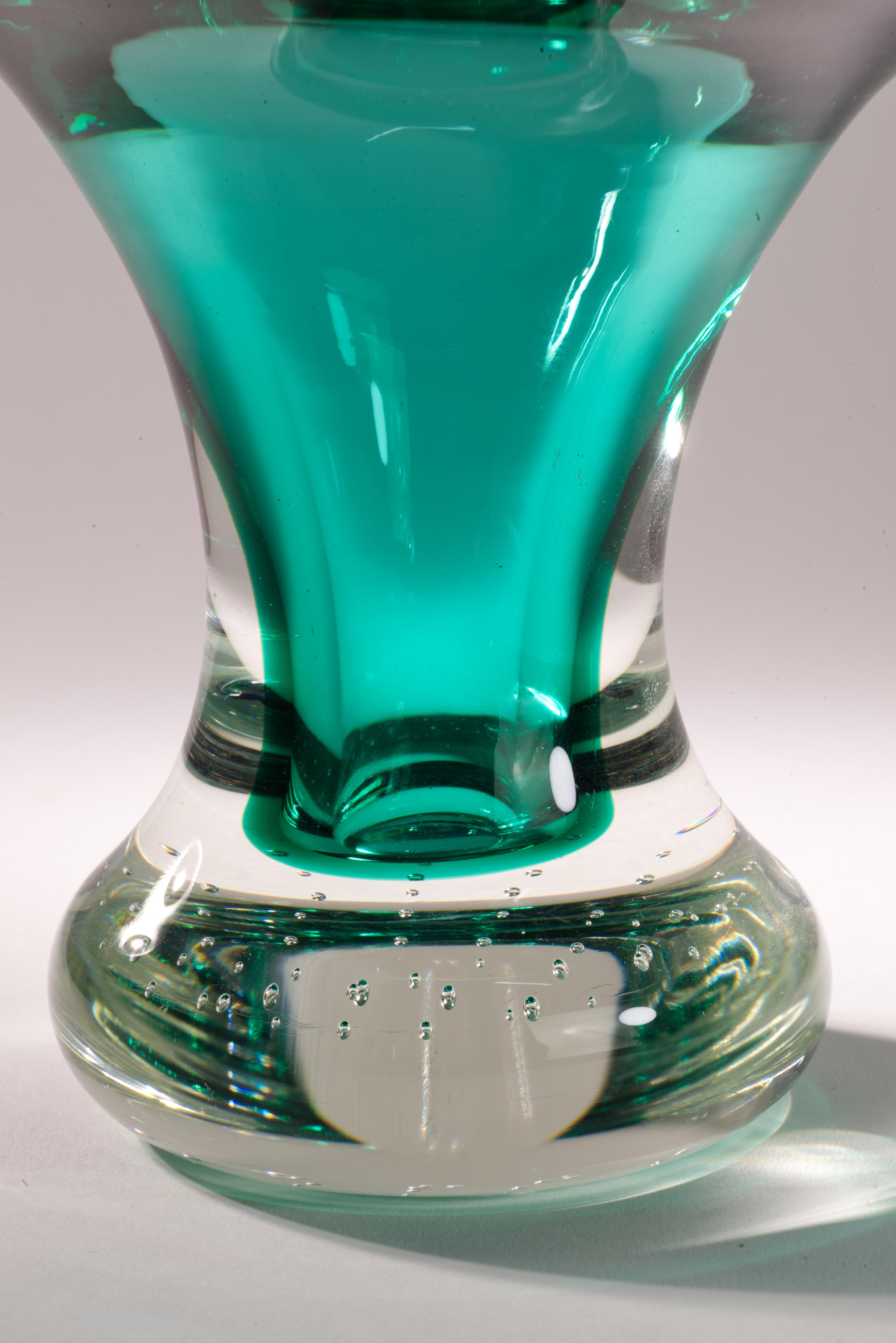 Fatto a mano Vaso Sommerso di Carl Erickson, vetro da studio americano 1940-1950 in vendita