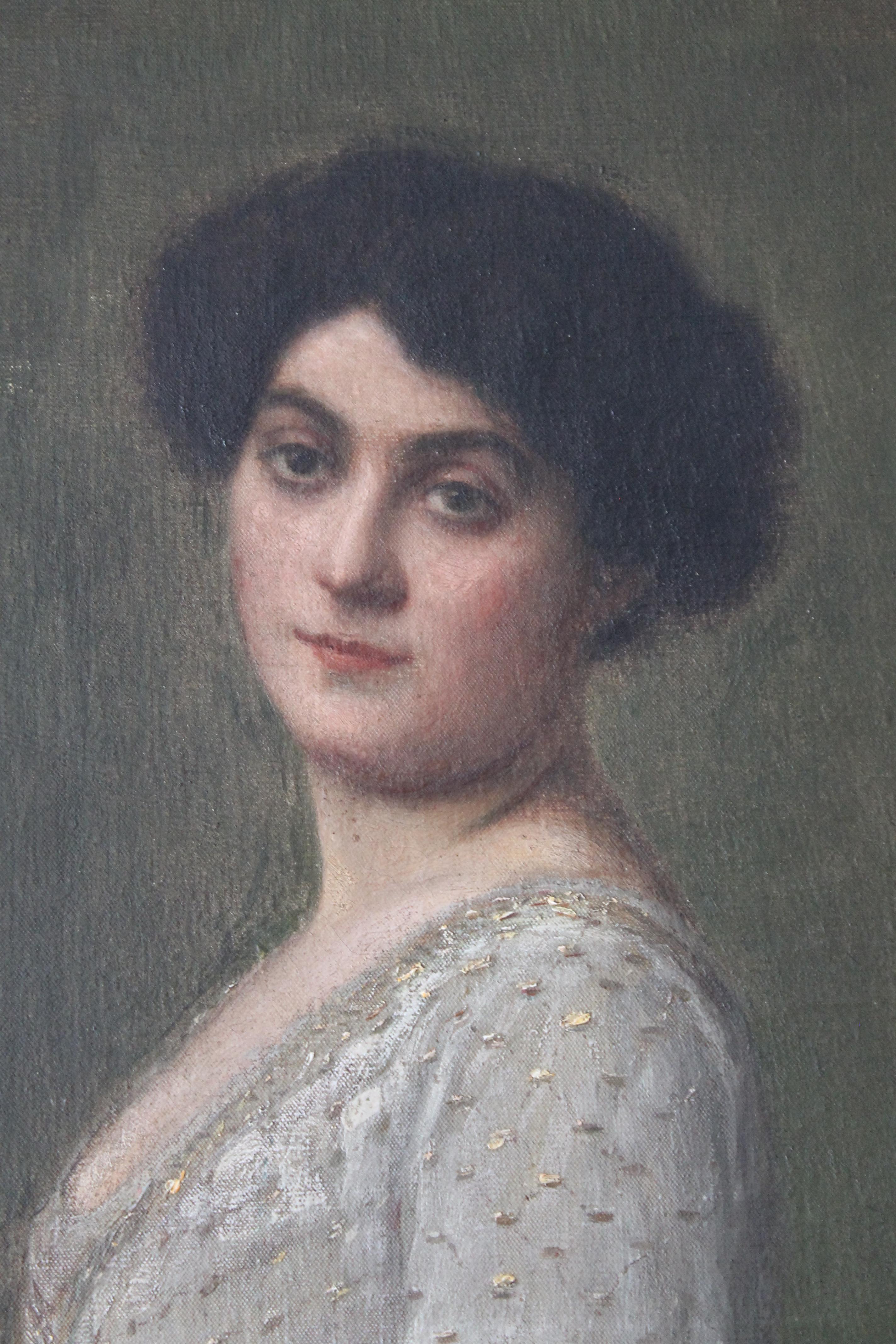 Antikes Porträt einer Frau, die sitzt, von Carl Ernst Von Stetten im Angebot 1