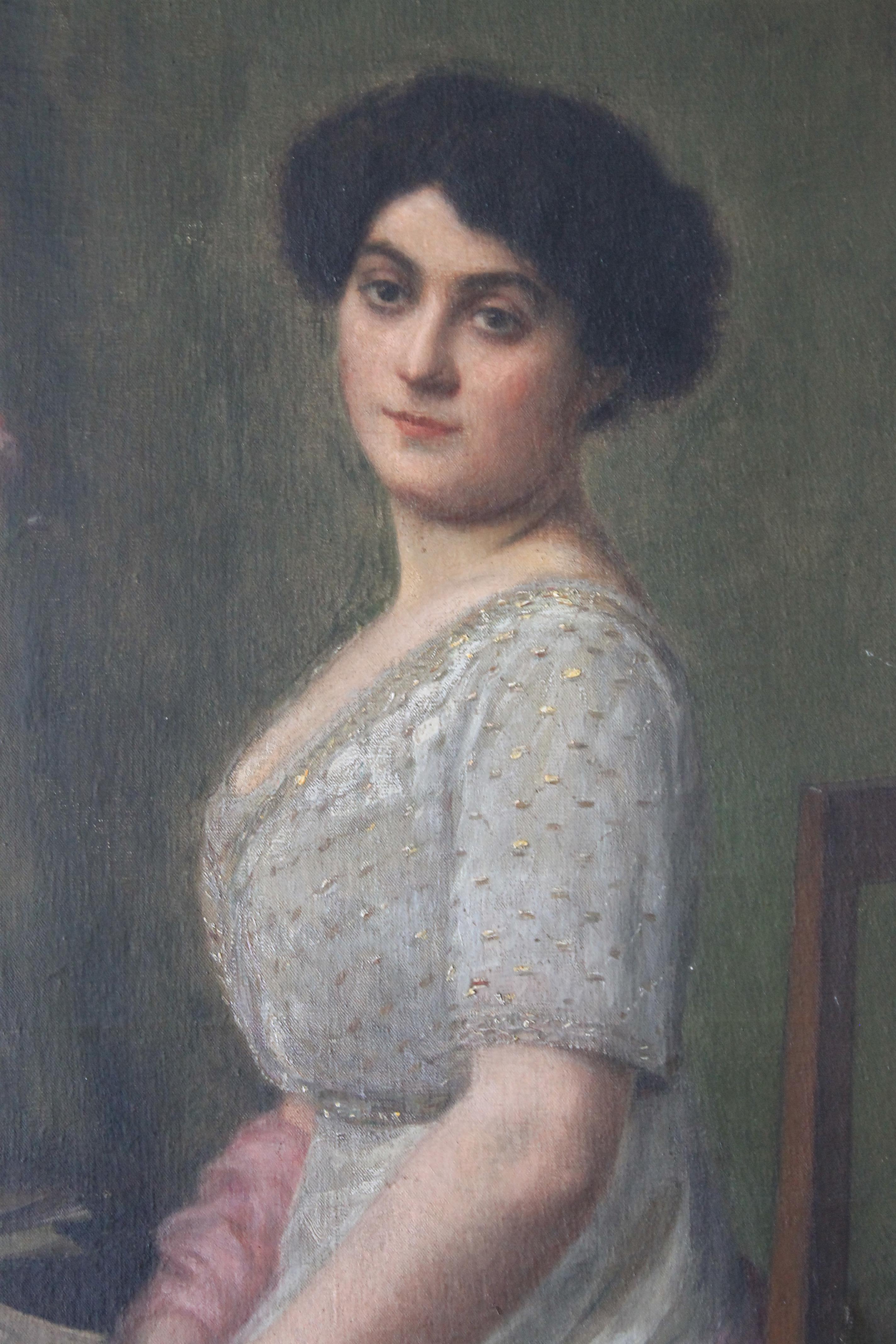 Portrait ancien d'une femme assise par Carl Ernst Von Stetten en vente 5