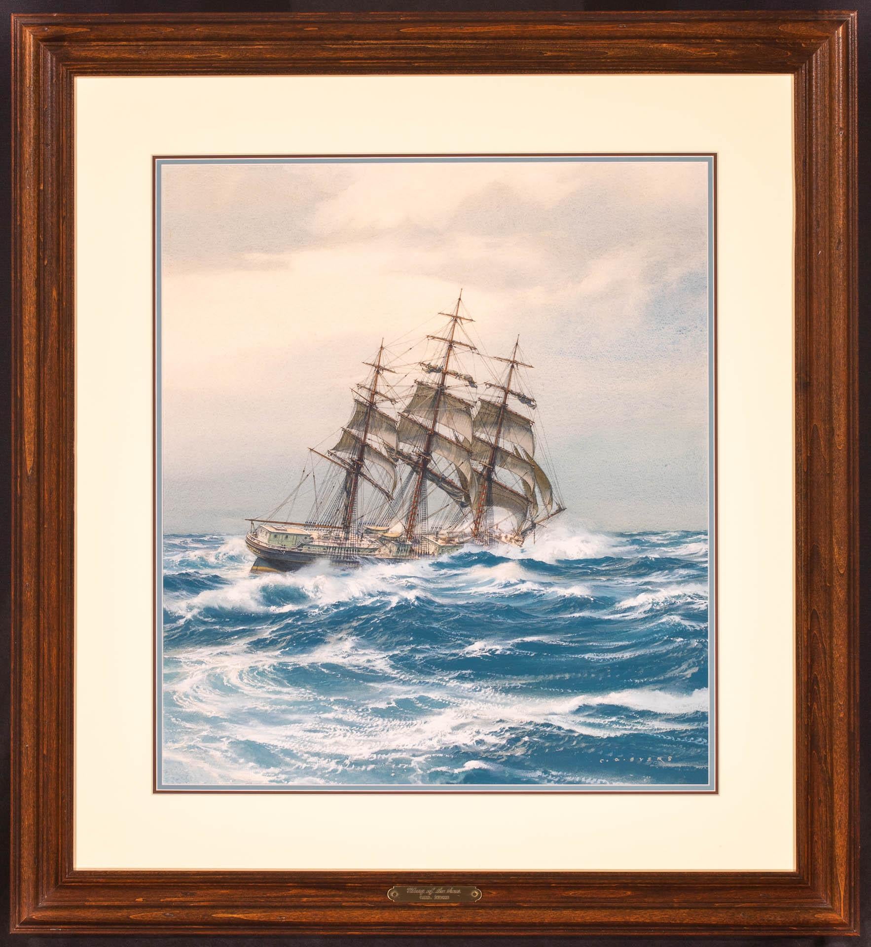 Bateau GLORY OF THE SEAS (La gloire des mers) - Réalisme Painting par Carl Evers