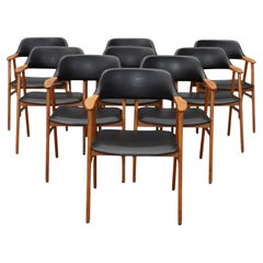 CARL-EWERT EKSTRÖM 1960s Dining Chairs Set of 10 1960s mid century modern black