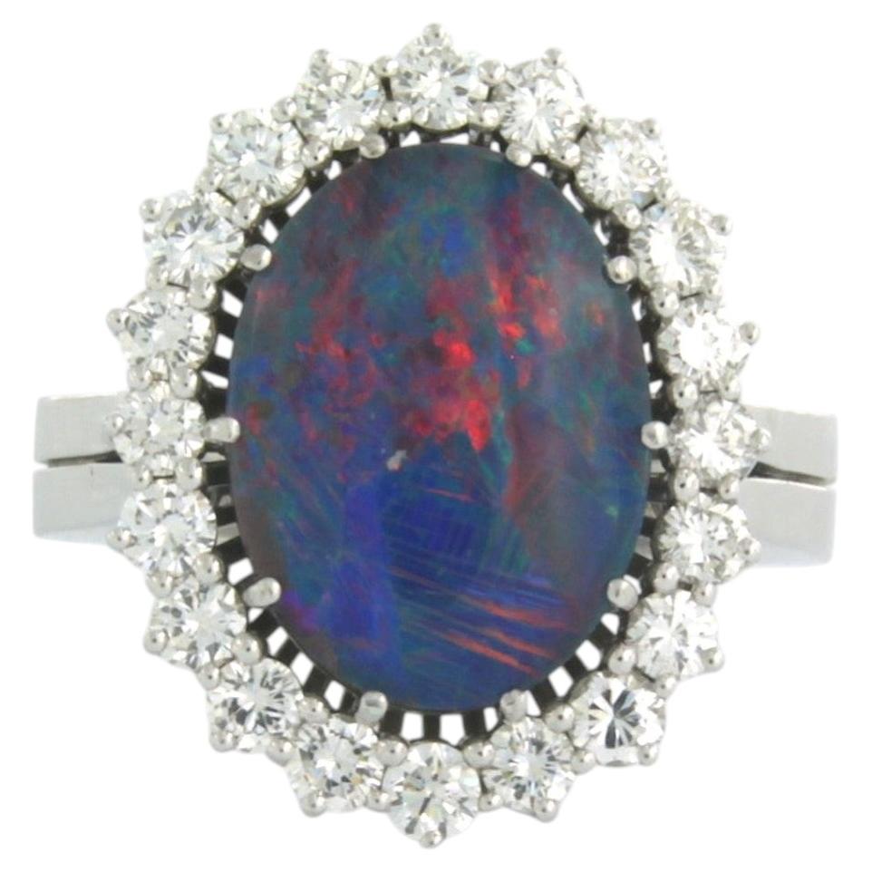 Pre-owned Carl F Bucherer Carl F. Bucherer 18k White Gold Opal & Diamond Cocktail Ring, 1990
