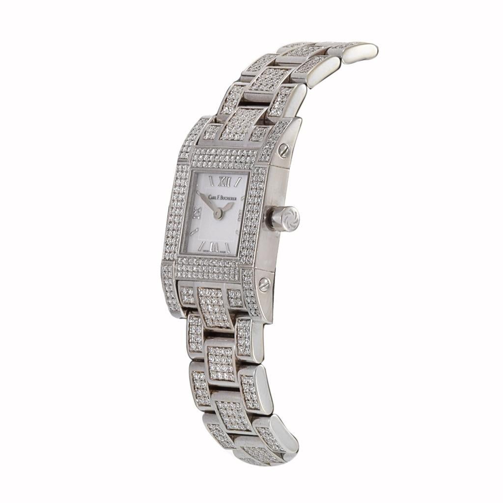 Carl F. Bucherer Pathos Uhr aus 18 Karat Weißgold Perlmutt und Diamanten (Moderne) im Angebot