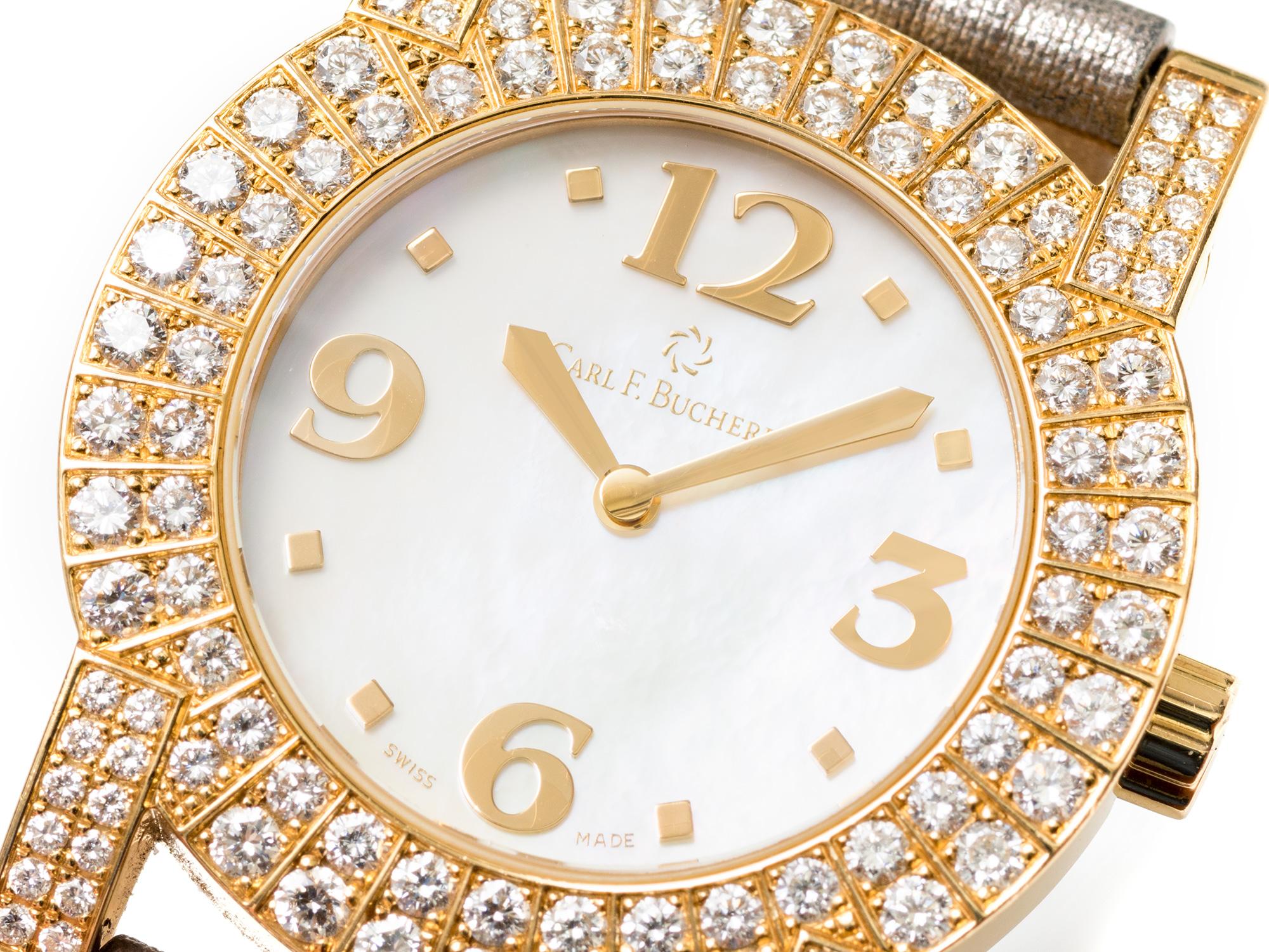 Carl F. Bucherer Pathos Diva Quartz Diamond Watch.  Signed 750, CB, 30m.  Circa 2000.
