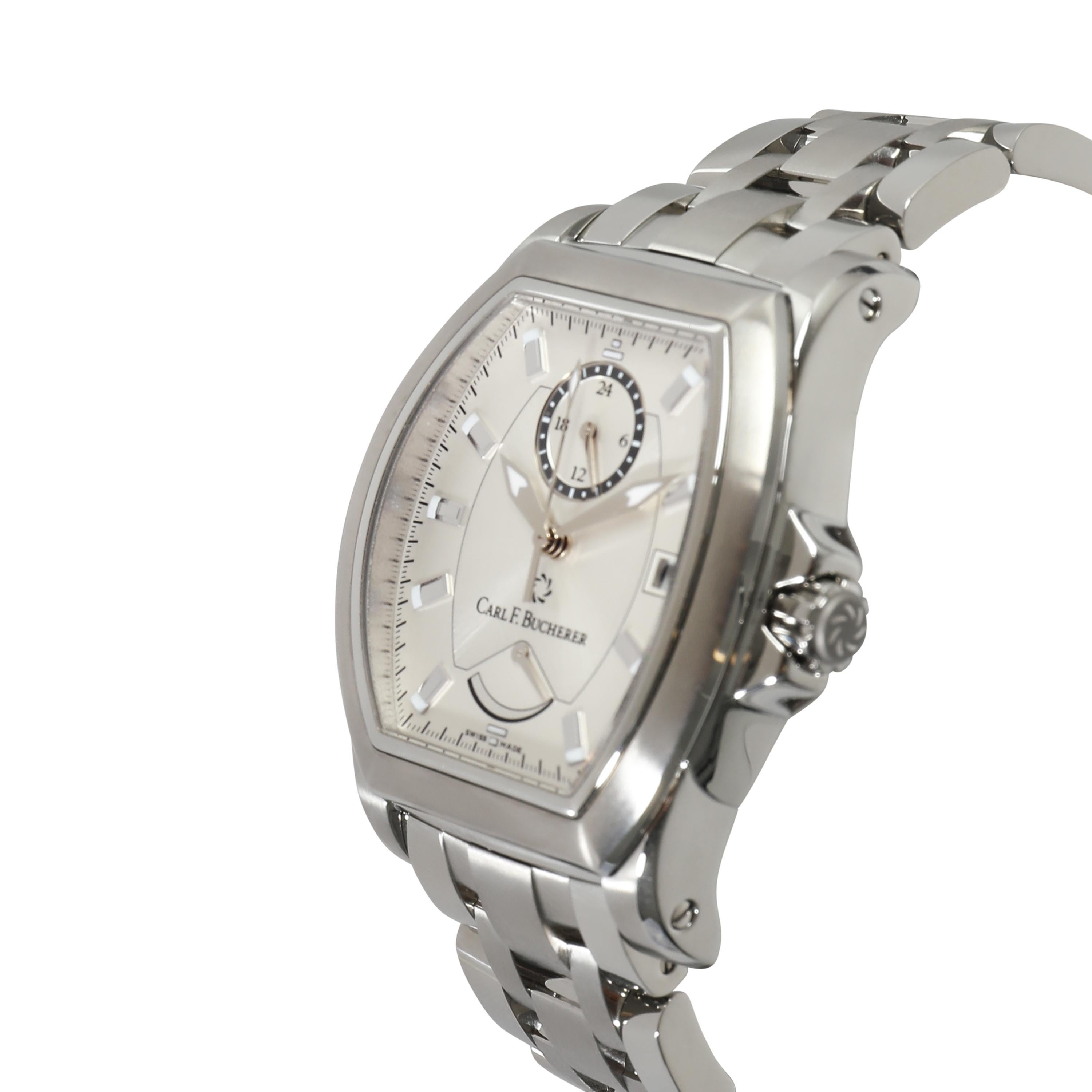 Carl F. Bucherer Patravi T-24 00.10612.08.13.21 Men's Watch in  Stainless Steel In Excellent Condition For Sale In New York, NY