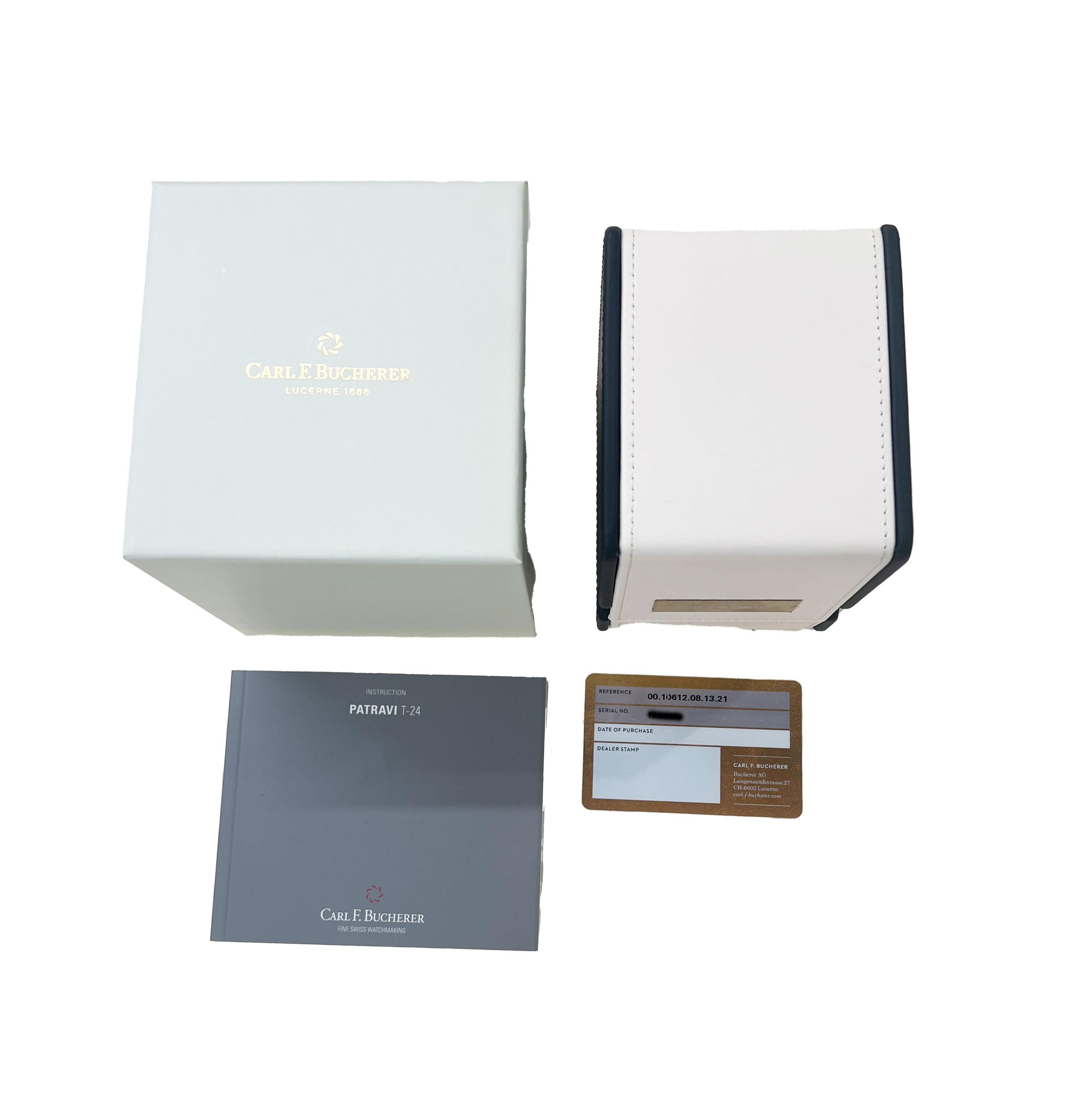Carl F. Bucherer Patravi T-24 00.10612.08.13.21 Men's Watch in  Stainless Steel For Sale 2