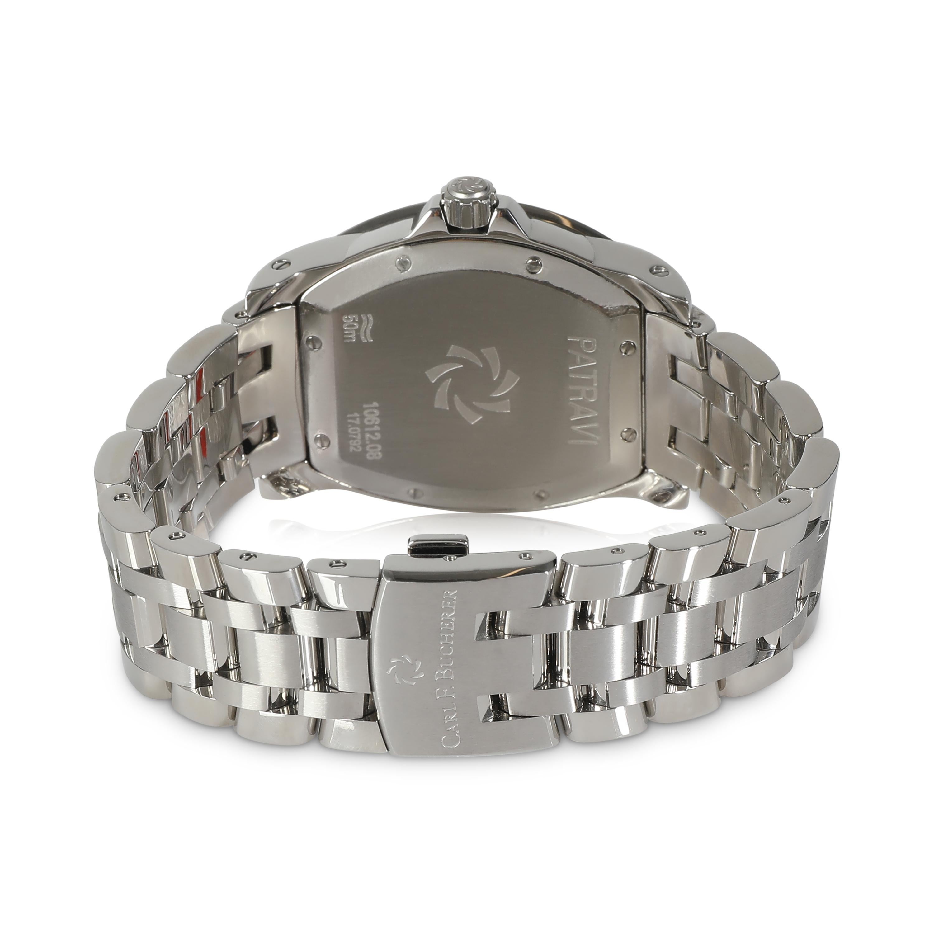 Carl F. Bucherer Patravi T-24 00.10612.08.33.21 Men's Watch in  Stainless Steel

SKU: 141256

PRIMARY DETAILS
Brand: Carl F. Bucherer
Model: Patravi T-24
Country of Origin: Switzerland
Movement Type: Mechanical: Automatic/Kinetic
Year of