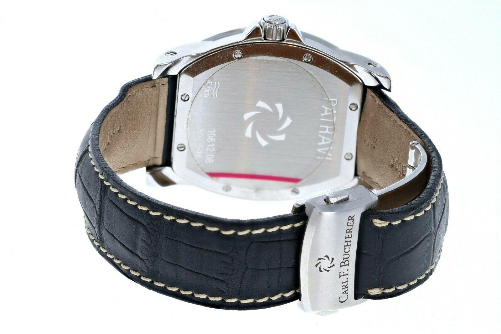 Carl F Bucherer Patravi T-24 Stainless Steel Watch 10612.08 In Good Condition For Sale In Beverly Hills, CA