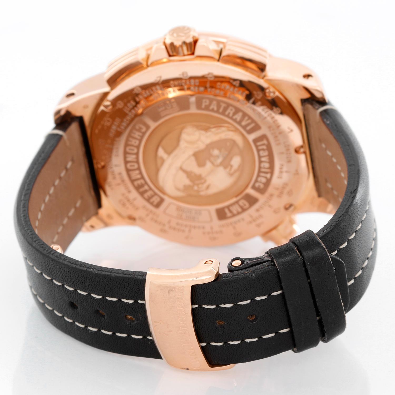 Men's Carl F. Bucherer Rose Gold Patravi Traveltec II Automatic Wristwatch 