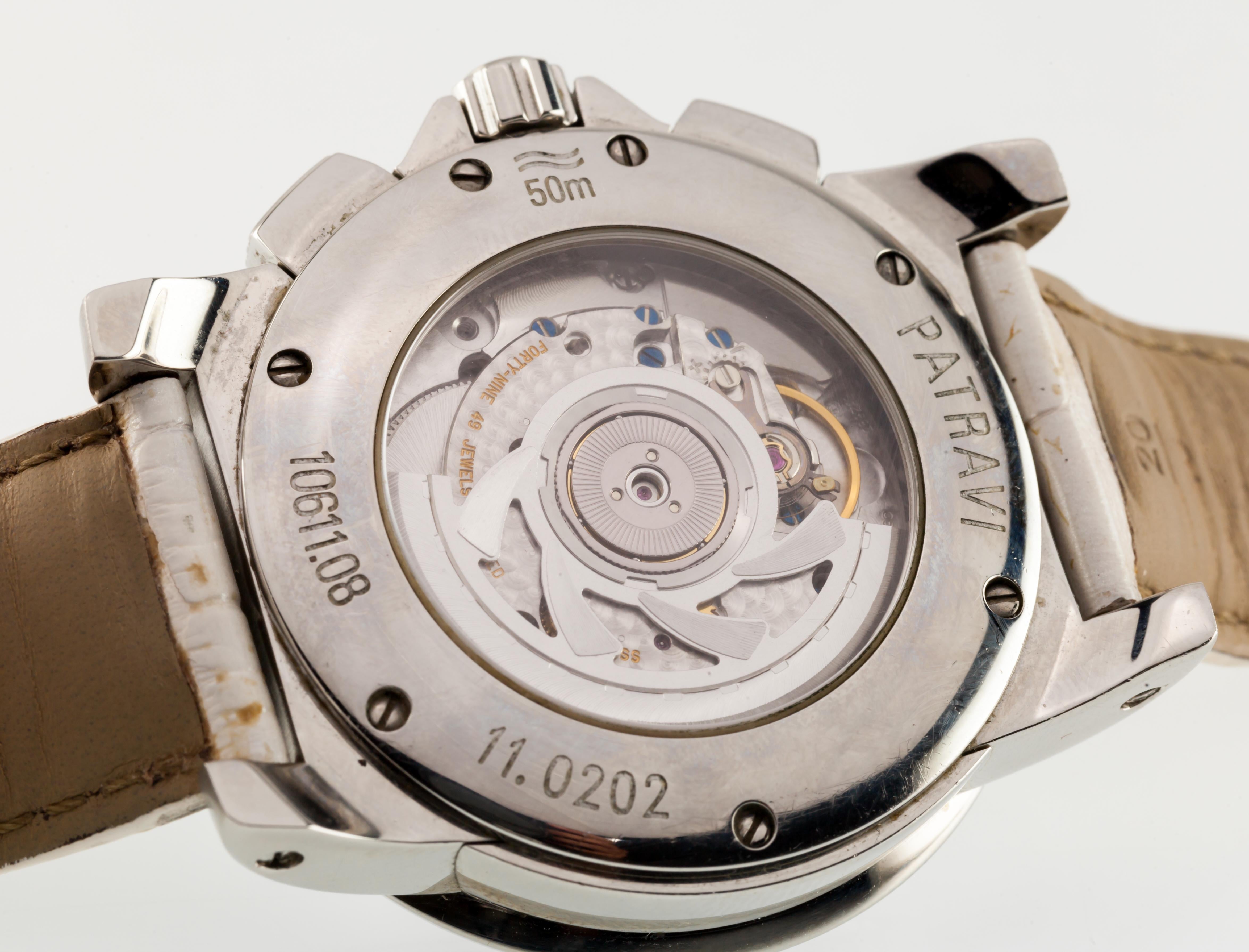 Modern Carl F. Bucherer Women's Patravi Chronodate Automatic Watch with Diamond Bezel For Sale