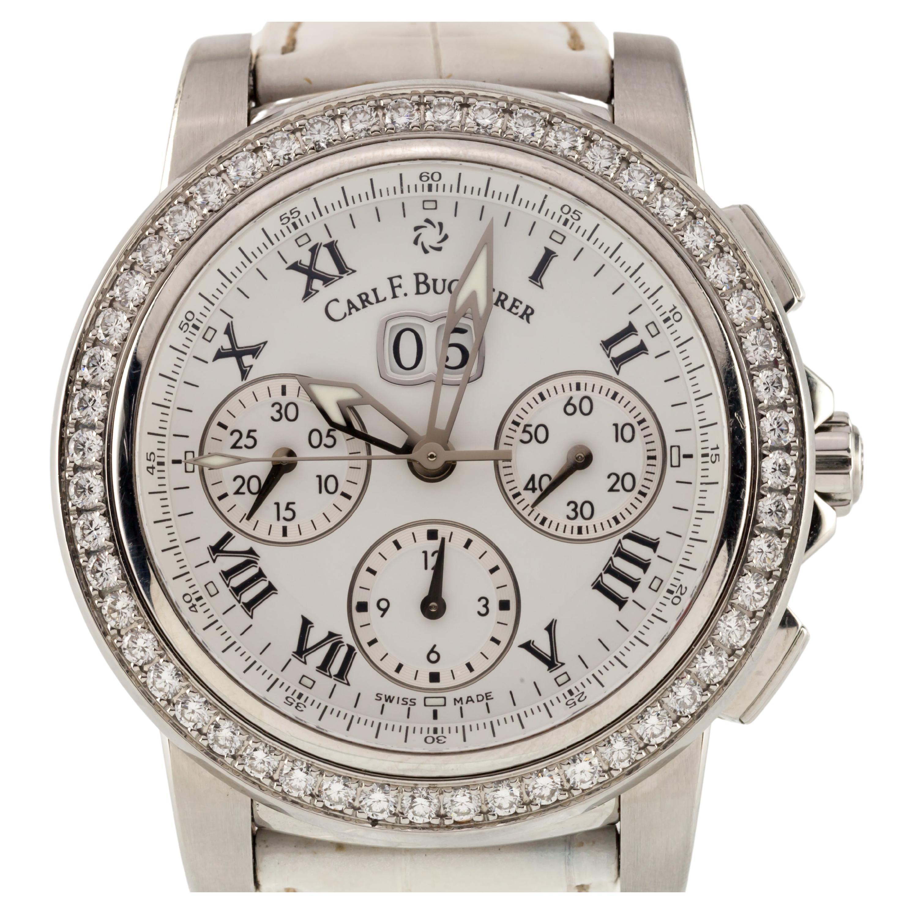 Carl F. Bucherer Women's Patravi Chronodate Automatic Watch with Diamond Bezel For Sale