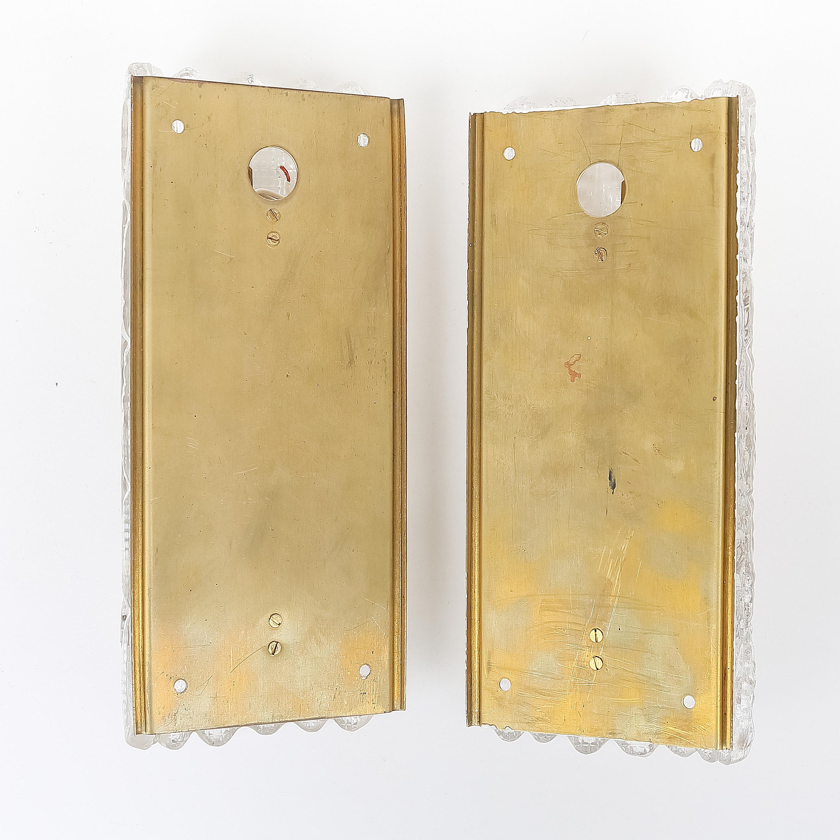 Suédois Carl Fagerlund 2 appliques pour Orrefors Suède 1960 en vente